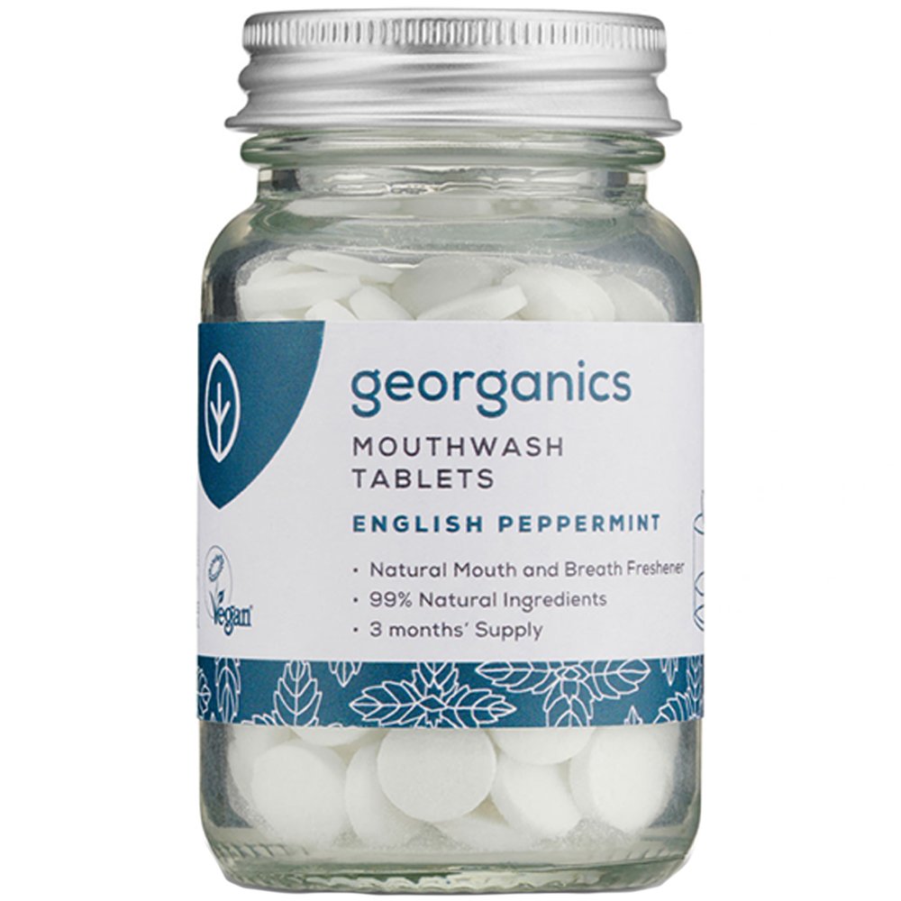 Georganics English Peppermint Mouthwash Στοματικό Διάλυμα σε Δισκία με Γεύση Μέντα 180Tabs