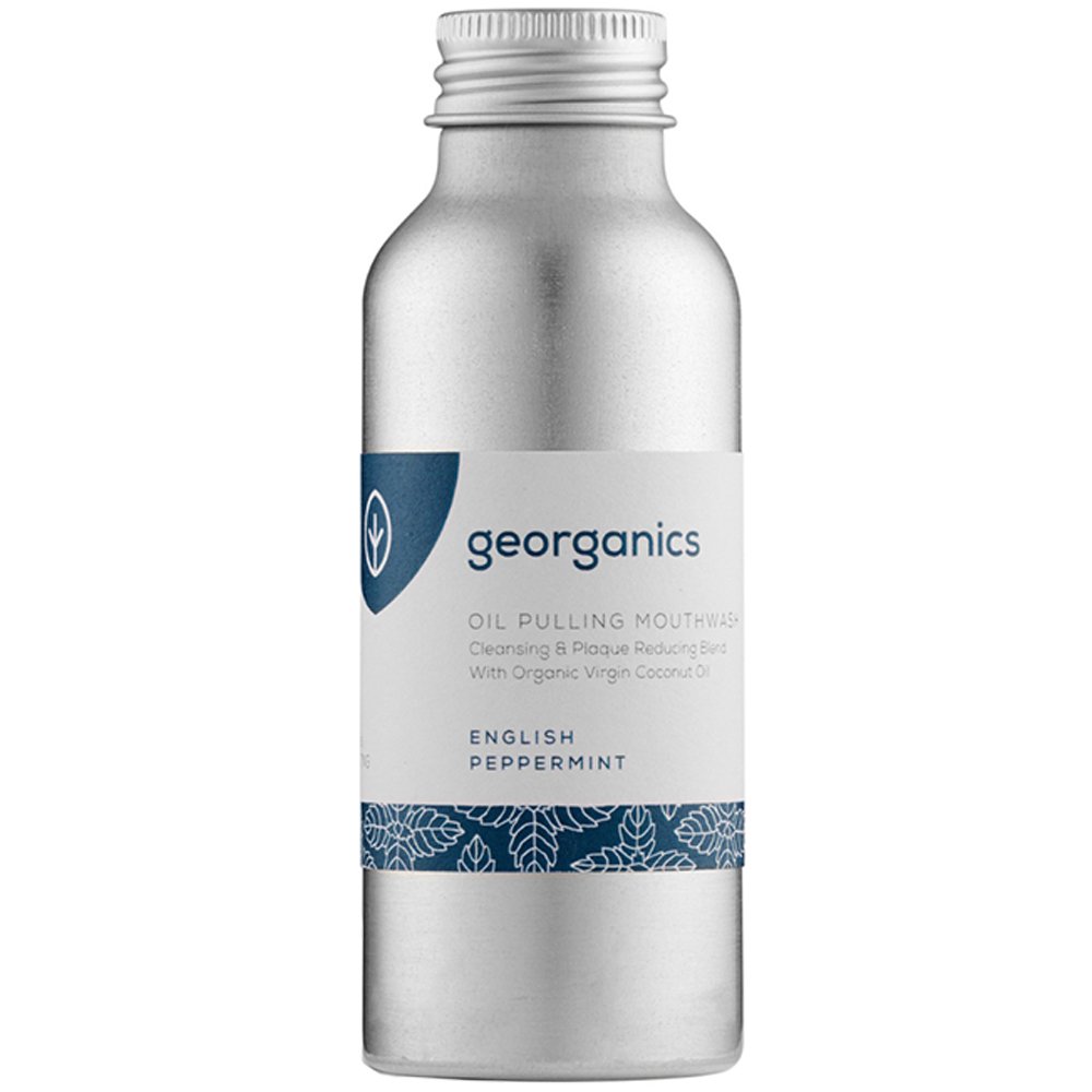 Georganics Oil Pulling Engish Peppermint Mouthwash Στοματικό Διάλυμα με Έλαιο Καρύδας & Έλαιο Μέντας για την Αντιμετώπιση της Ουλίτιδας & Κατά της Πλάκας Αγιουρβεδικής Φιλοσοφίας 100ml