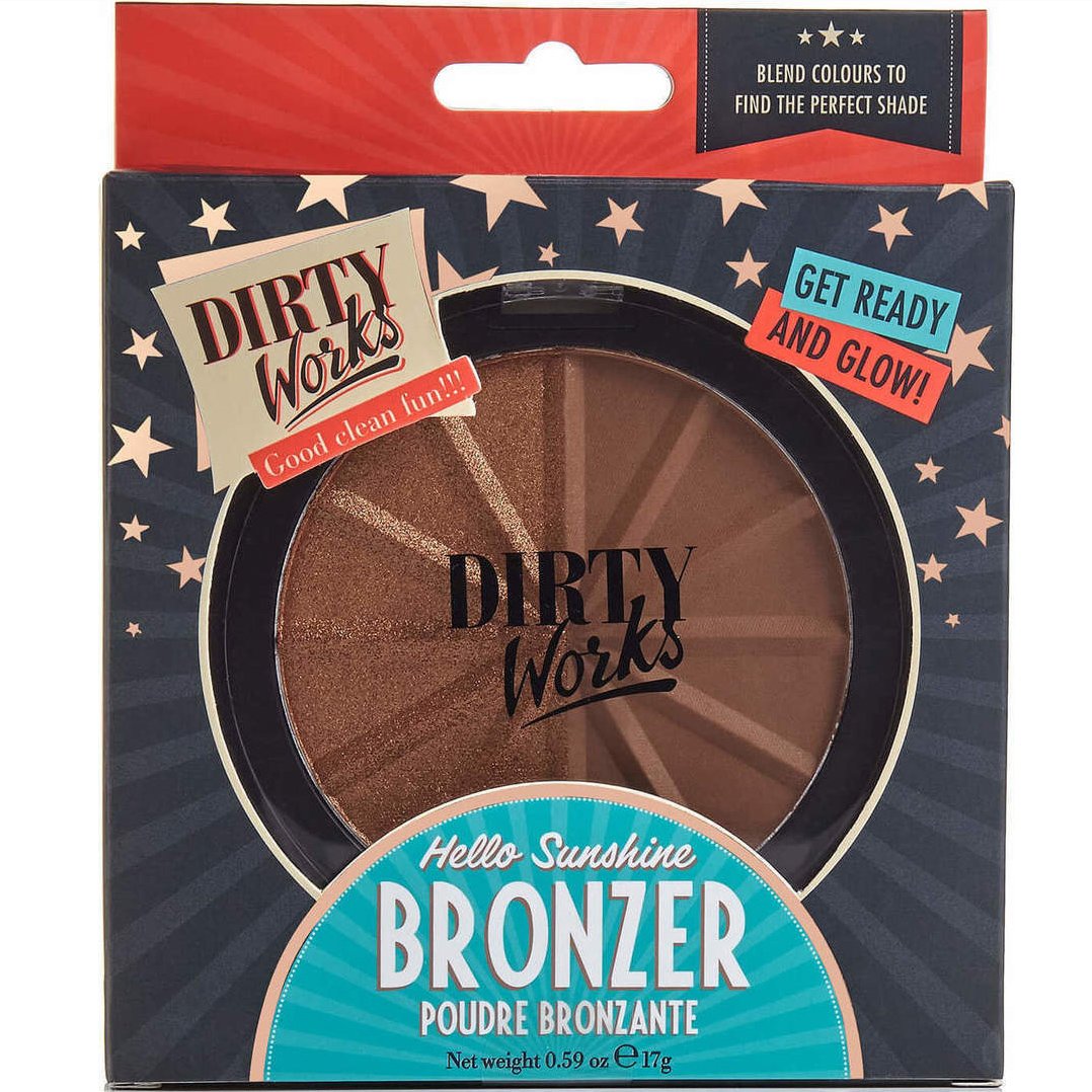 Dirty Works Hello Sunshine Bronzer Μπρονζέ Πούδρα Λάμψης για Ηλιοκαμένη Όψη στην Επιδερμίδα Όλο το Χρόνο 17gr