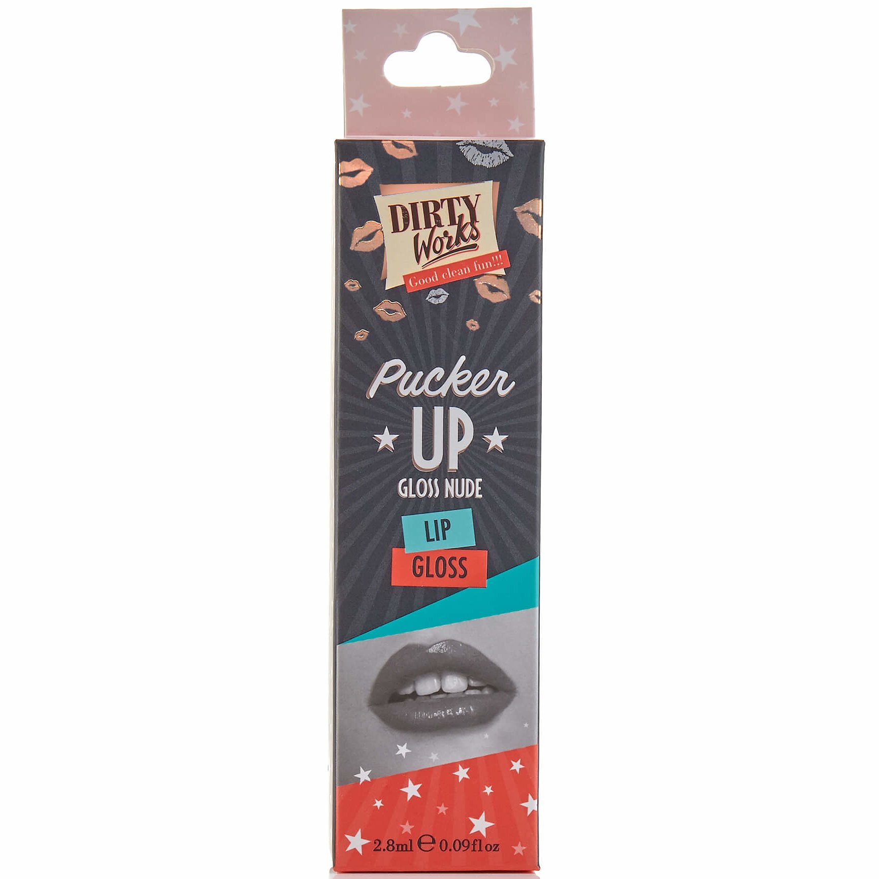 Dirty Works Pucker Up Gloss Nude Kiss Lip Gloss Όμορφα Χείλη με Λάμψη που Διαρκεί, Απόχρωση Nude 2.8ml