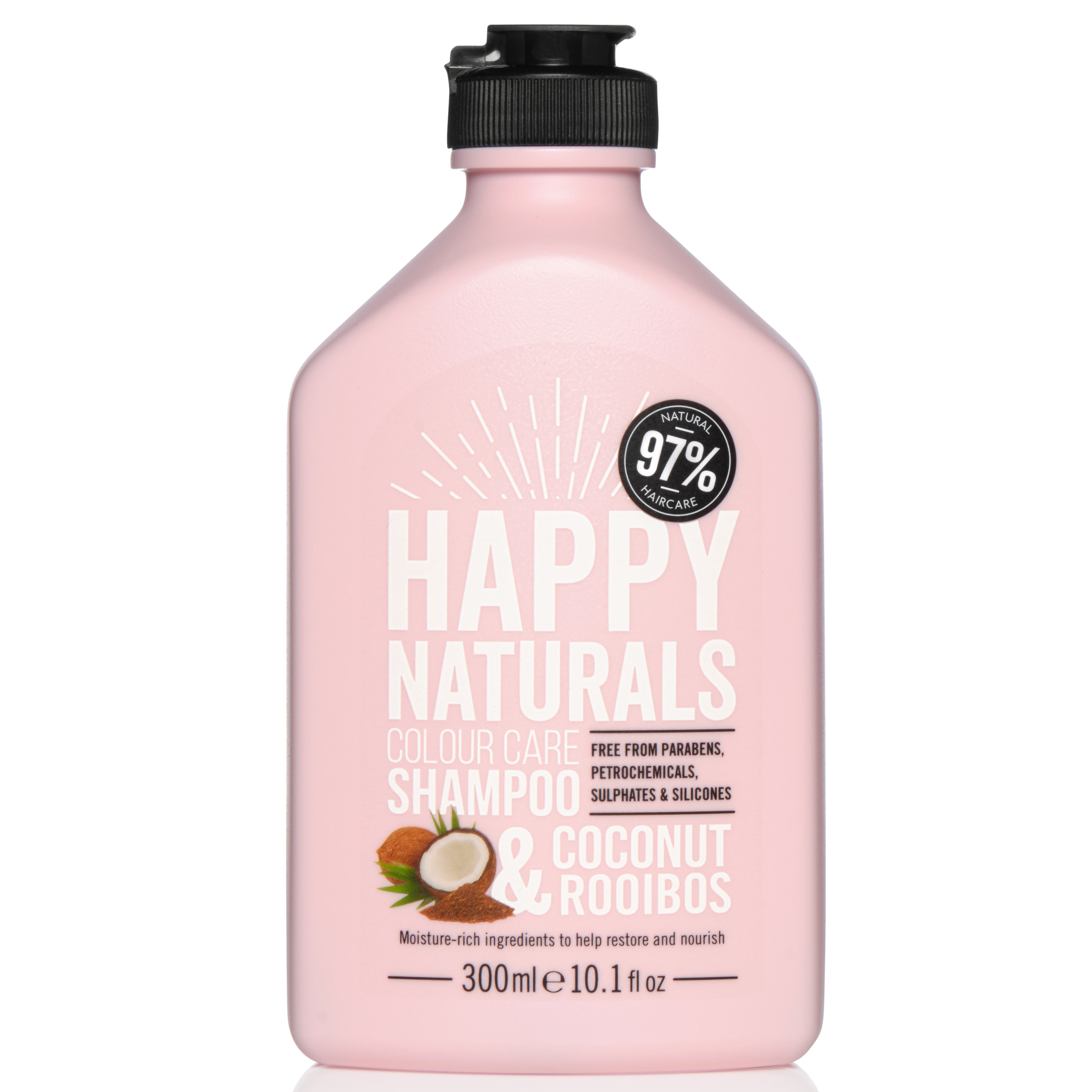Happy Naturals Colour Care Shampoo Coconut & Rooibos Σαμπουάν για Λάμψη & Θρέψη στα Βαμμένα Μαλλιά 300ml