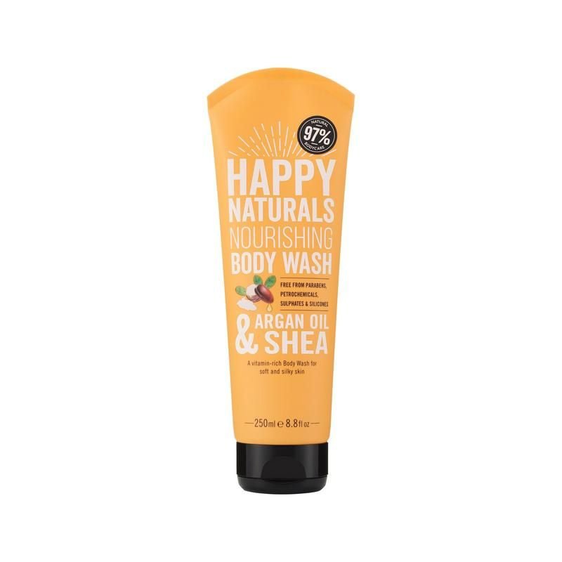 Happy Naturals Argan Oil & Shea Nourising Body Wash Απαλό Αφρόλουτρο για Θρέψη & Ενυδάτωση στην Επιδερμίδα 250ml