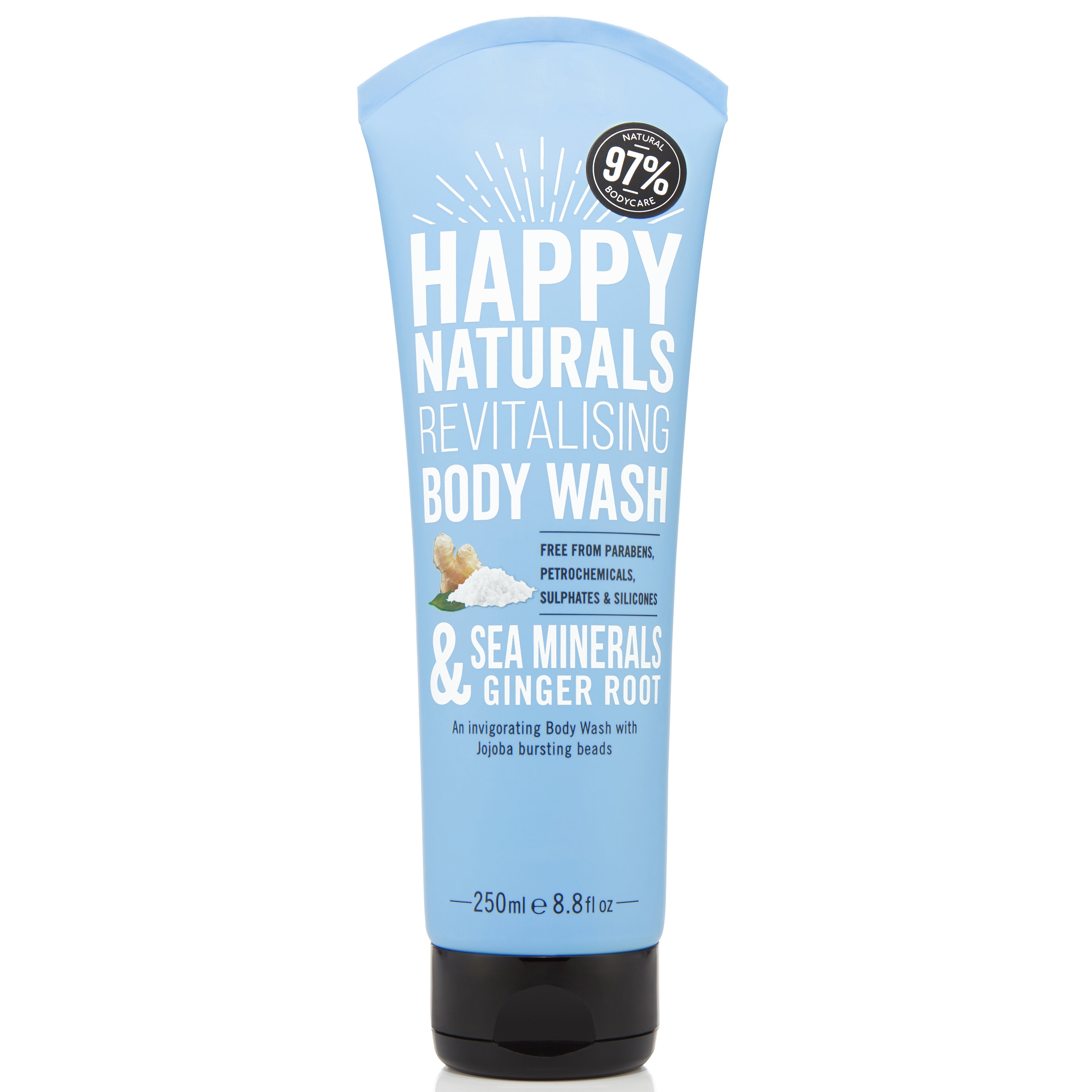 Happy Naturals Sea Minerals & Ginger Root Revitalising Body Wash Αναζωογονητικό Αφρόλουτρο για Αίσθηση Φρεσκάδας 250ml