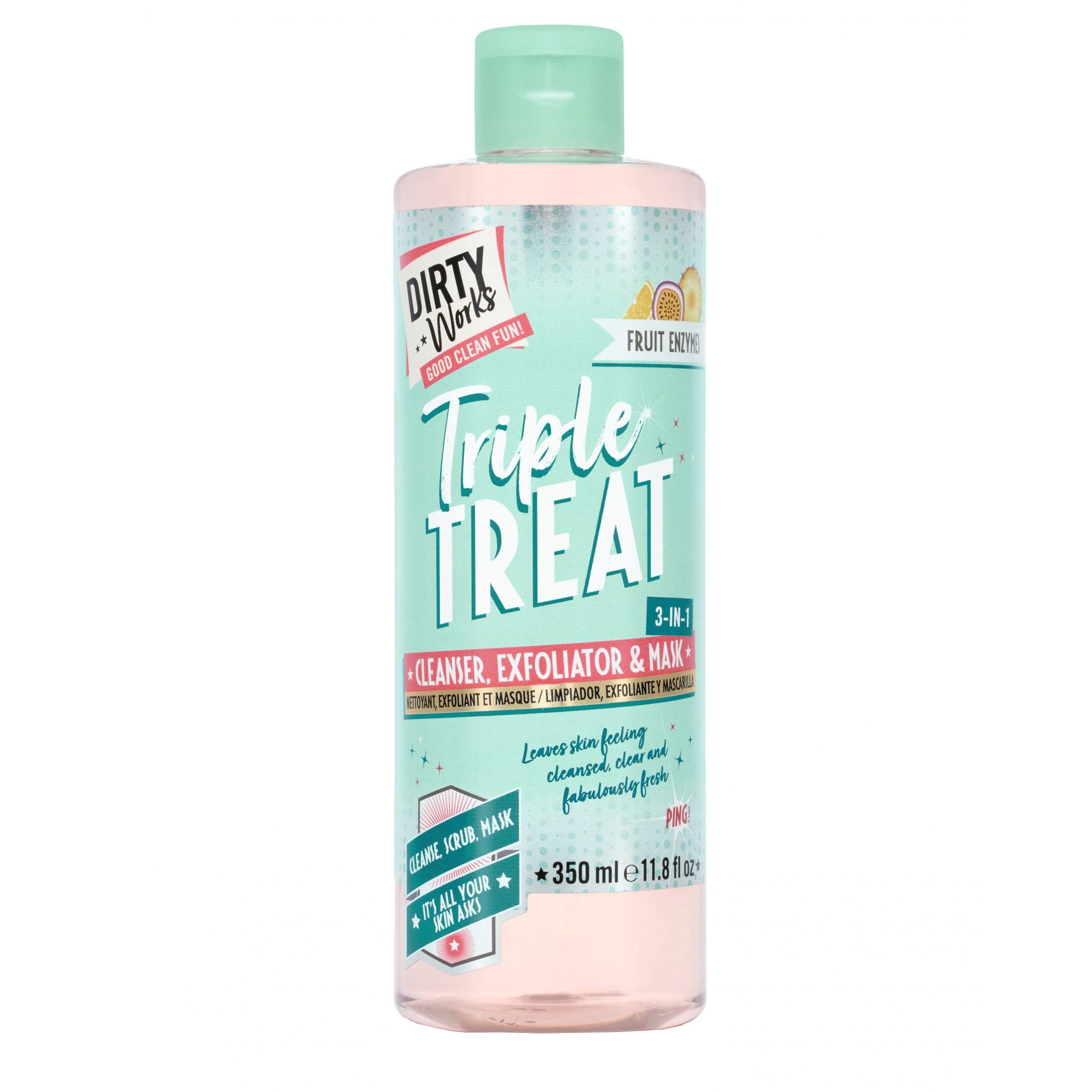 Dirty Works Triple Treats 3 in 1 Cleanser, Exfoliator & Mask Καθαριστικό Προσώπου 3 σε 1, Καθαρισμός, Απολέπιση, Μάσκα 350ml