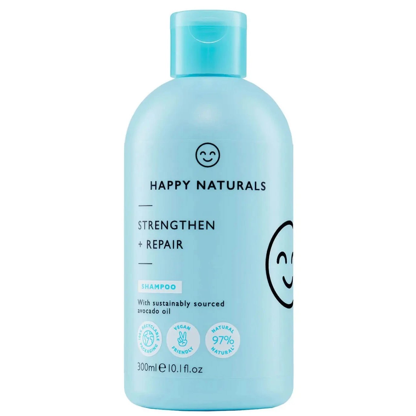Happy Naturals Strengthen & Repair Shampoo Θρεπτικό Σαμπουάν για Ξηρά, Κατεστραμμένα Μαλλιά που Φριζάρουν 300ml