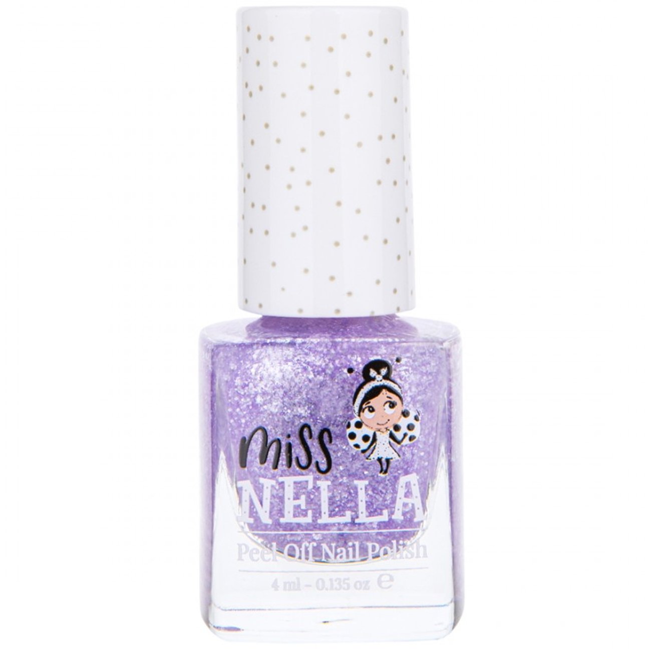 Miss Nella Peel Off Nail Glitter Polish Κωδ. 775-47 Παιδικό, μη Τοξικό Βερνίκι Glitter Νυχιών με Βάση το Νερό 4ml - Sparkly Zebra 49233