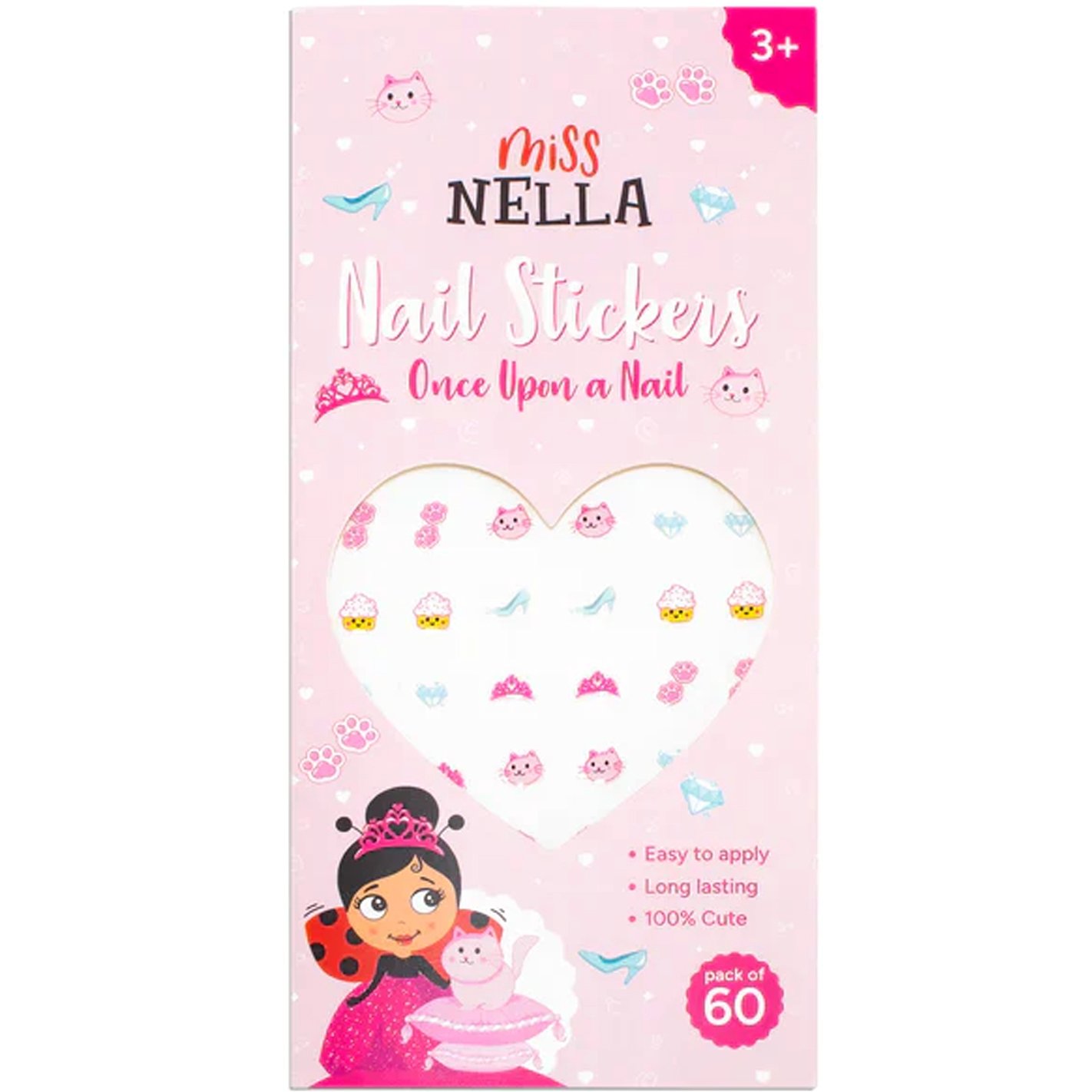 Miss Nella Nail Stickers 3y+ Παιδικά Χαριτωμένα Αυτοκόλλητα Νυχιών, 60 Τεμάχια