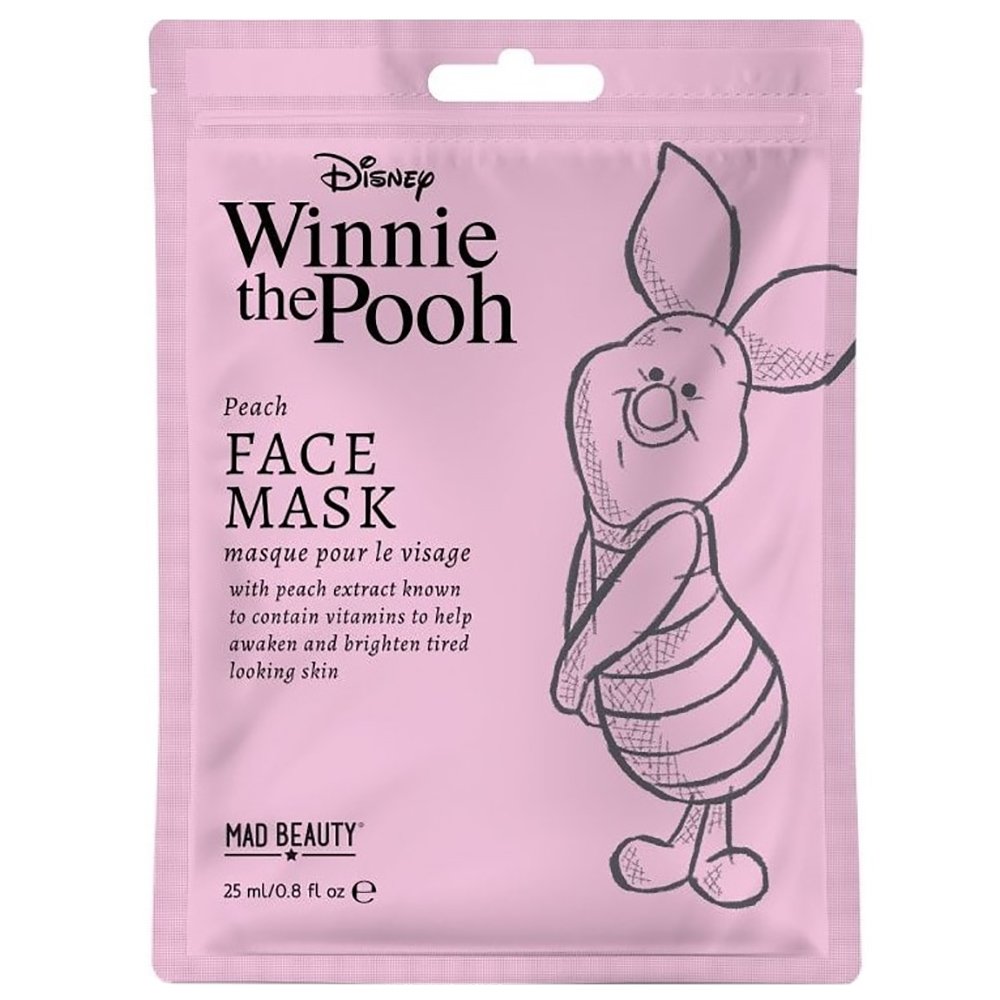 Mad Beauty Winnie the Pooh Peach Face Mask Υφασμάτινη Μάσκα Προσώπου με Ροδάκινο για Ενυδάτωση Κωδ 99159, 1x25ml