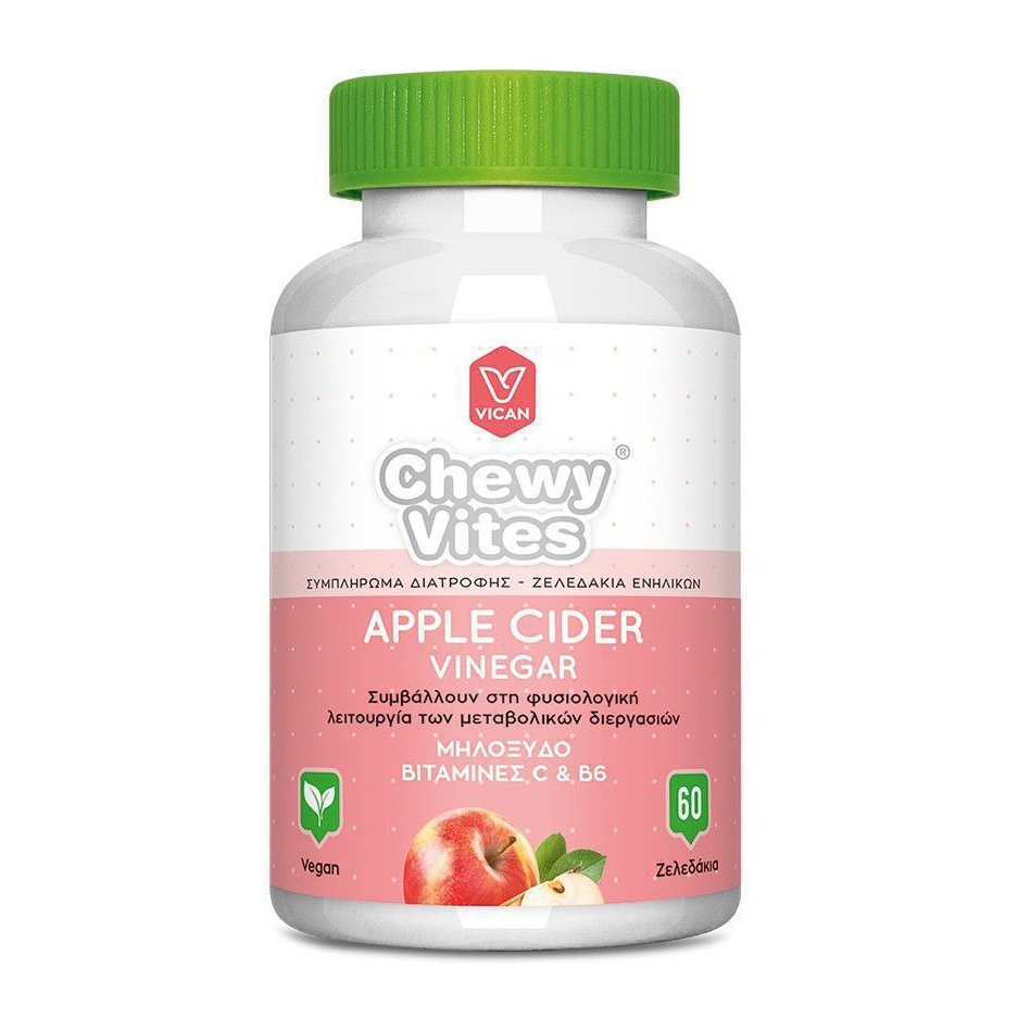 Chewy Vites Adults Apple Cider Vinegar Συμπλήρωμα Διατροφής για Ενήλικες, με Μηλόξυδο & Βιταμίνες C & B6, 60 Ζελεδάκια