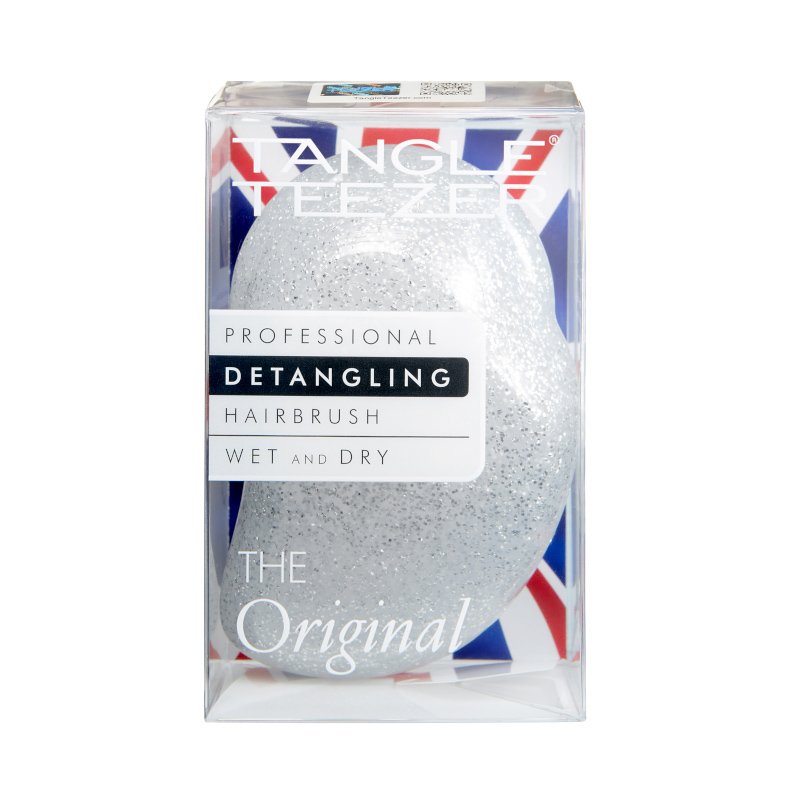 Tangle Teezer The Original Silver Glitter/White Ειδικά Σχεδιασμένη Βούρτσα για να Ξεμπλέκει με Ευκολία τα Μαλλιά 1 τεμάχιο