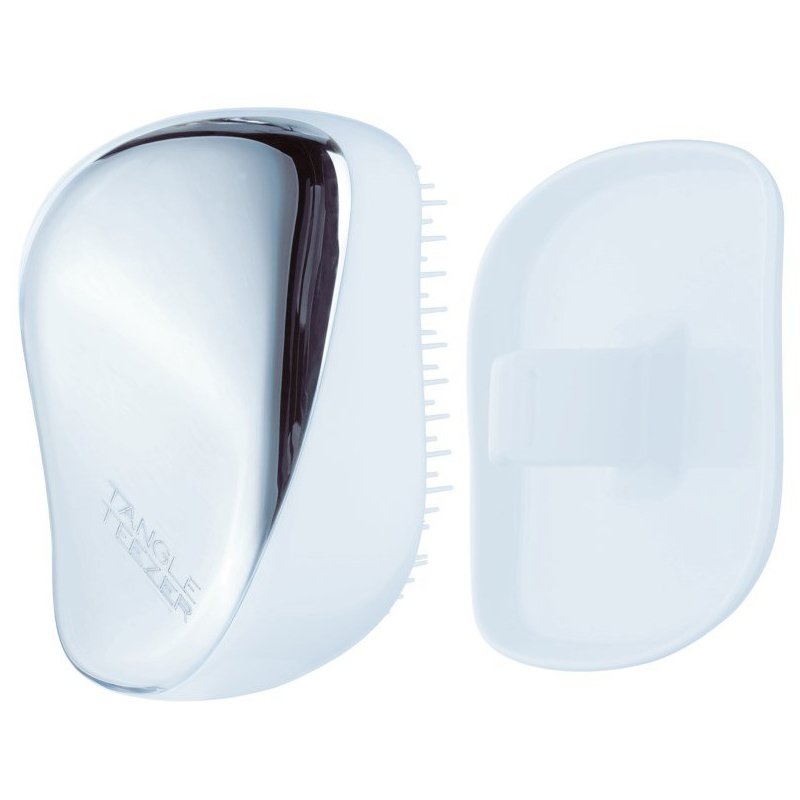Tangle Teezer Compact Styler Detangling Hairbrush Blue Chrome Επαναστατική Βούρτσα που Ξεμπερδεύει Εύκολα τα Μαλλιά 1 Τεμάχιο