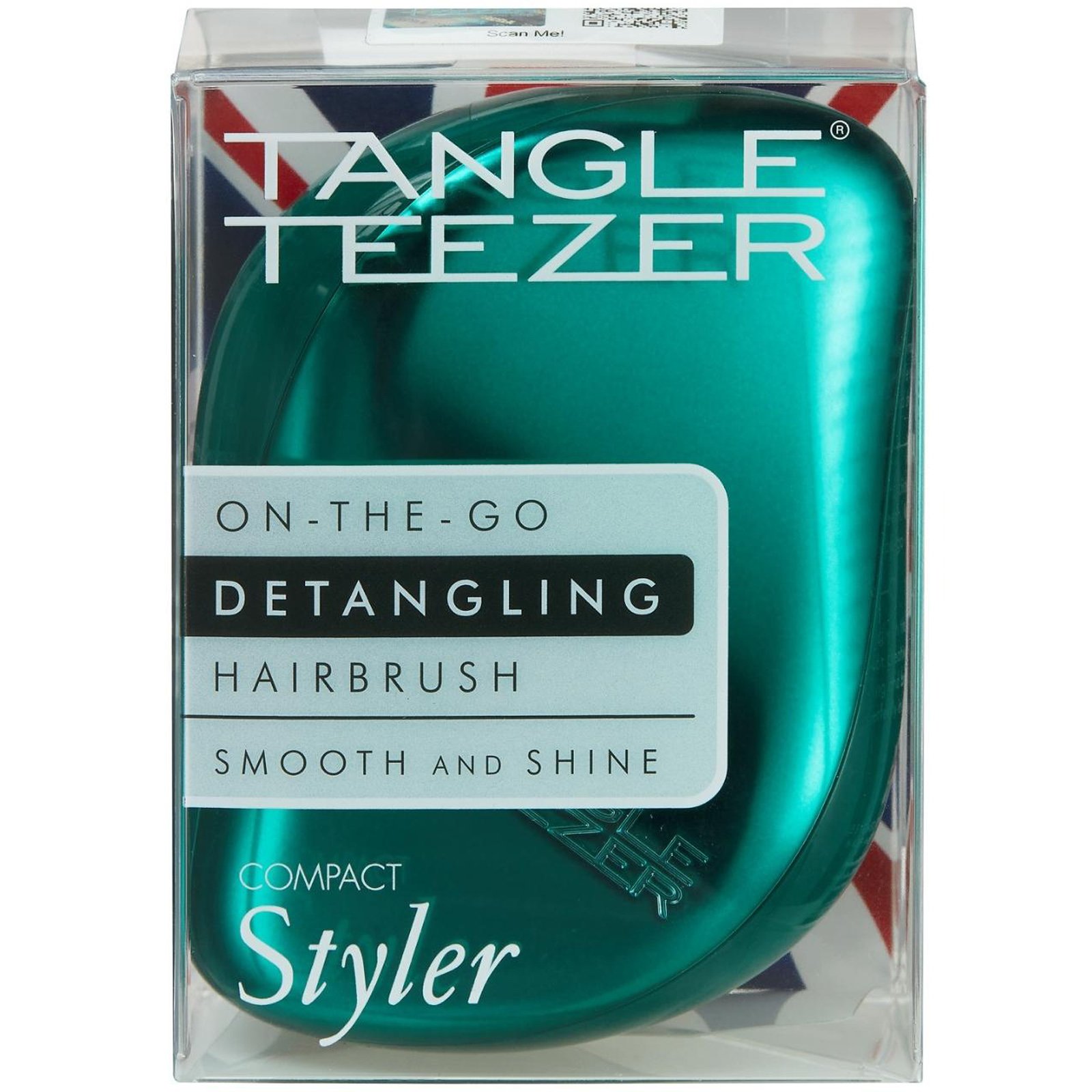 Tangle Teezer Compact Styler Detangling Hairbrush Επαναστατική Βούρτσα με Προστατευτικό Καπάκι, Ξεμπερδεύει Εύκολα τα Μαλλιά Emerald Green 1 Τεμάχιο