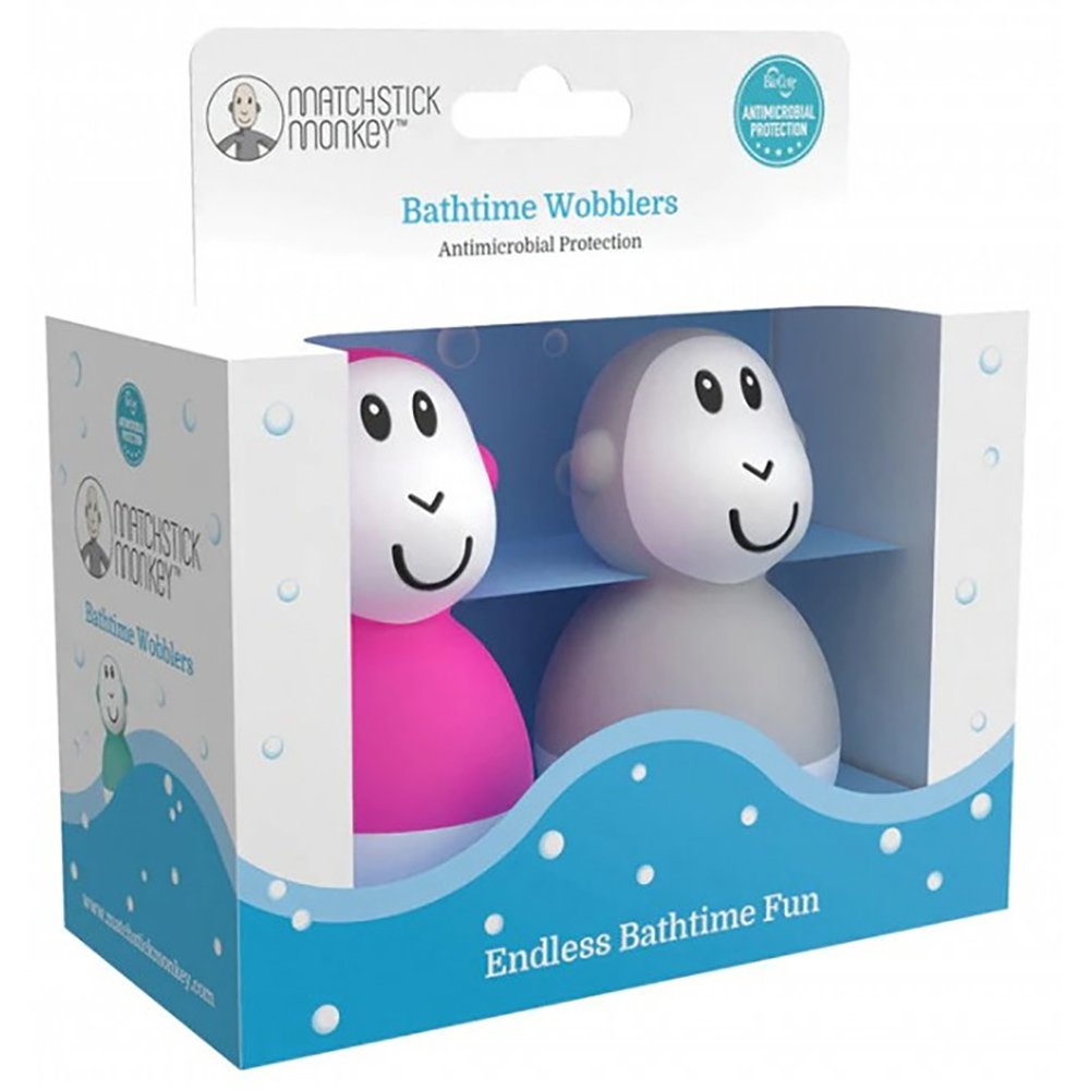 Matchstick Monkey Matchstick Monkey Bathtime Wobblers Κωδ. 24116 Εκπαιδευτικό Παιχνίδι Μπάνιου με 2 Κινούμενες Φιγούρες 12m+, 1 Τεμάχιο - Pink & Cool Grey
