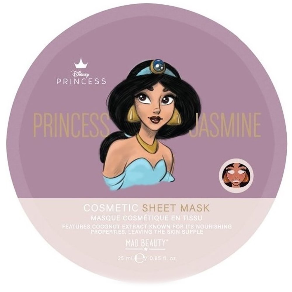 Mad Beauty Disney Princess Jasmine Cosmetic Sheet Mask Coconut Υφασμάτινη Μάσκα Προσώπου Καρύδα με Καταπραϋντικές Ιδιότητες Κωδ 99203, 1x25ml