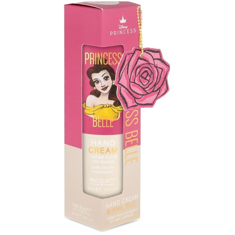 Mad Beauty Disney Princess Belle Hand Cream 60ml & Nail File Κρέμα Χεριών με Άρωμα Μαύρα Φρούτα & Λίμα σε Σχέδιο Τριαντάφυλλο Κωδ 99198, 1 Τεμάχιο