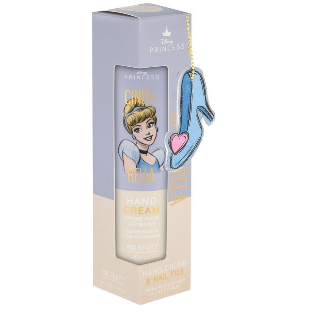 Mad Beauty Disney Princess Cinderella Hand Cream 60ml & Nail File Κρέμα Χεριών με Άρωμα Κέδρου, Μοσχολέμονου & Λίμα σε Σχέδιο Γοβάκι Κωδ 99199, 1 Τεμάχιο