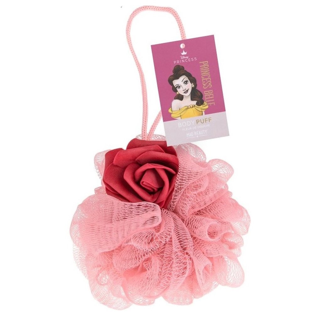 Mad Beauty Disney Princess Belle Body Puff Σφουγγάρι Μπάνιου Πεντάμορφη Ροζ Κωδ 99536, 1 Τεμάχιο
