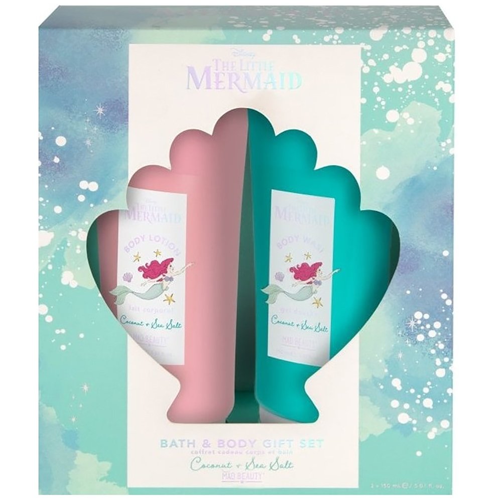 Mad Beauty The Little Mermaid Bath & Body Gift Set Body Lotion 150ml & Body Wash 150ml Αφρόλουτρο & Γαλάκτωμα Σώματος με Άρωμα Καρύδα & Θαλασσινό Νερό Μικρή Γοργόνα Κωδ 99524, 1 Τεμάχιο