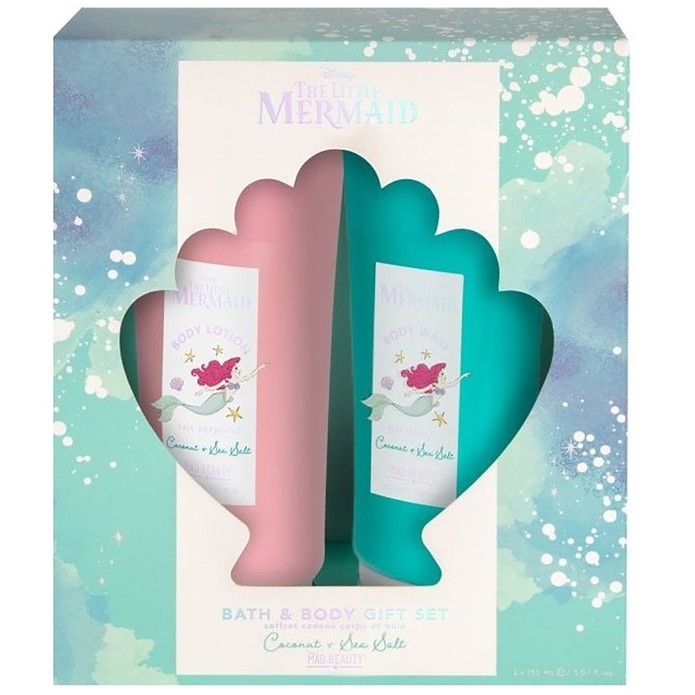 Mad Beauty The Little Mermaid Bath & Body Gift Set Body Lotion 150ml & Body Wash 150ml Αφρόλουτρο & Γαλάκτωμα Σώματος με Άρωμα Καρύδα & Θαλασσινό Νερό Μικρή Γοργόνα Κωδ 99524, 1 Τεμάχιο