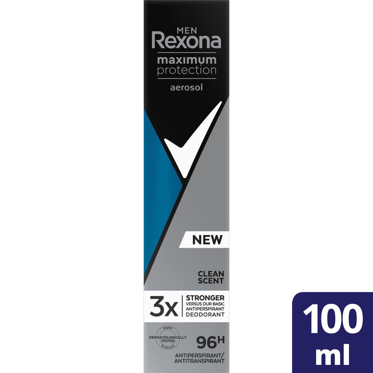 Rexona Men Maximum Protection Aerosol Clean Scent 96h Ανδρικό Αντιιδρωτικό Αποσμητικό με Αποτελεσματικότητα Έως 96 Ώρες 100ml