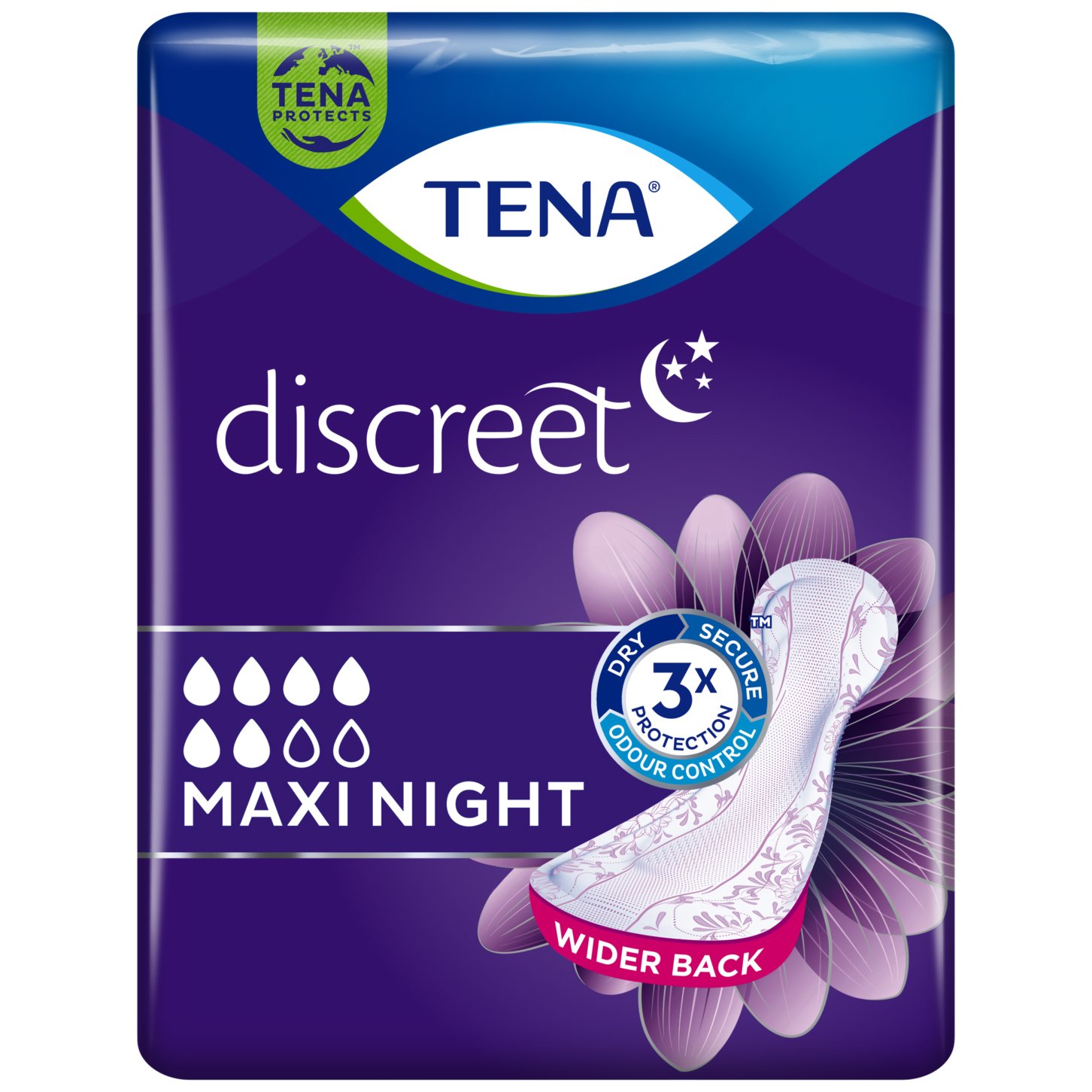 Tena Discreet Maxi Night Σερβιέτες Νυκτός για Βαριάς Μορφής Ακράτεια 12 Τεμάχια