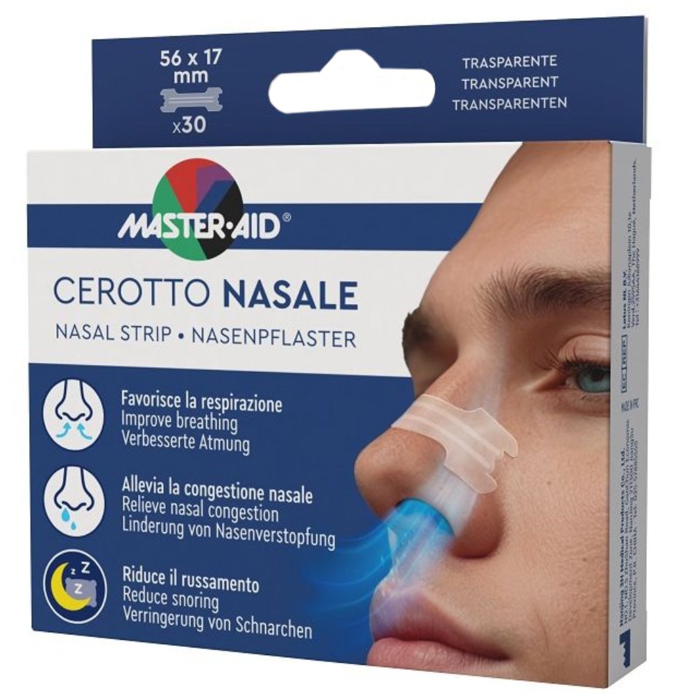 Master Aid Cerotto Nasal Strip 56x17mm Ρινική Ταινία για Βελτίωση της Αναπνοής & Μείωση του Ροχαλητού 30 Τεμάχια