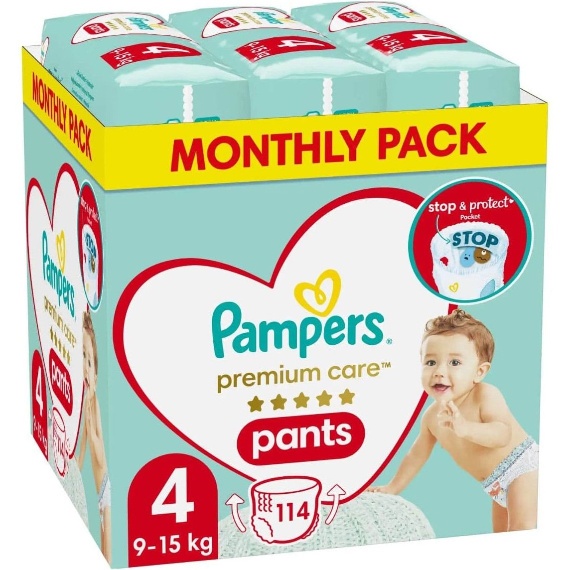 Pampers Premium Care Pants Monthly Pack No4 (9-15kg) 114 πάνες 46697