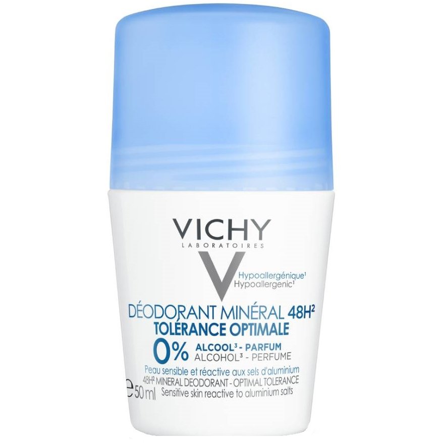 Vichy Deodorant Mineral 48h Tolerance Optimale Roll On Χωρίς Άρωμα για Ευαίσθητη & Αντιδραστική Επιδερμίδα 50ml