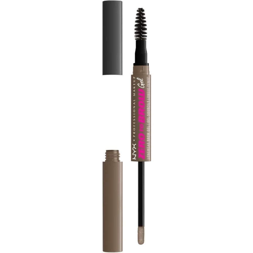 Nyx Professional Makeup Zero to Brow Longwear Gel Διπλό Απλικατέρ Φρυδιών 2ml 1 Τεμάχιο - Ash Brown