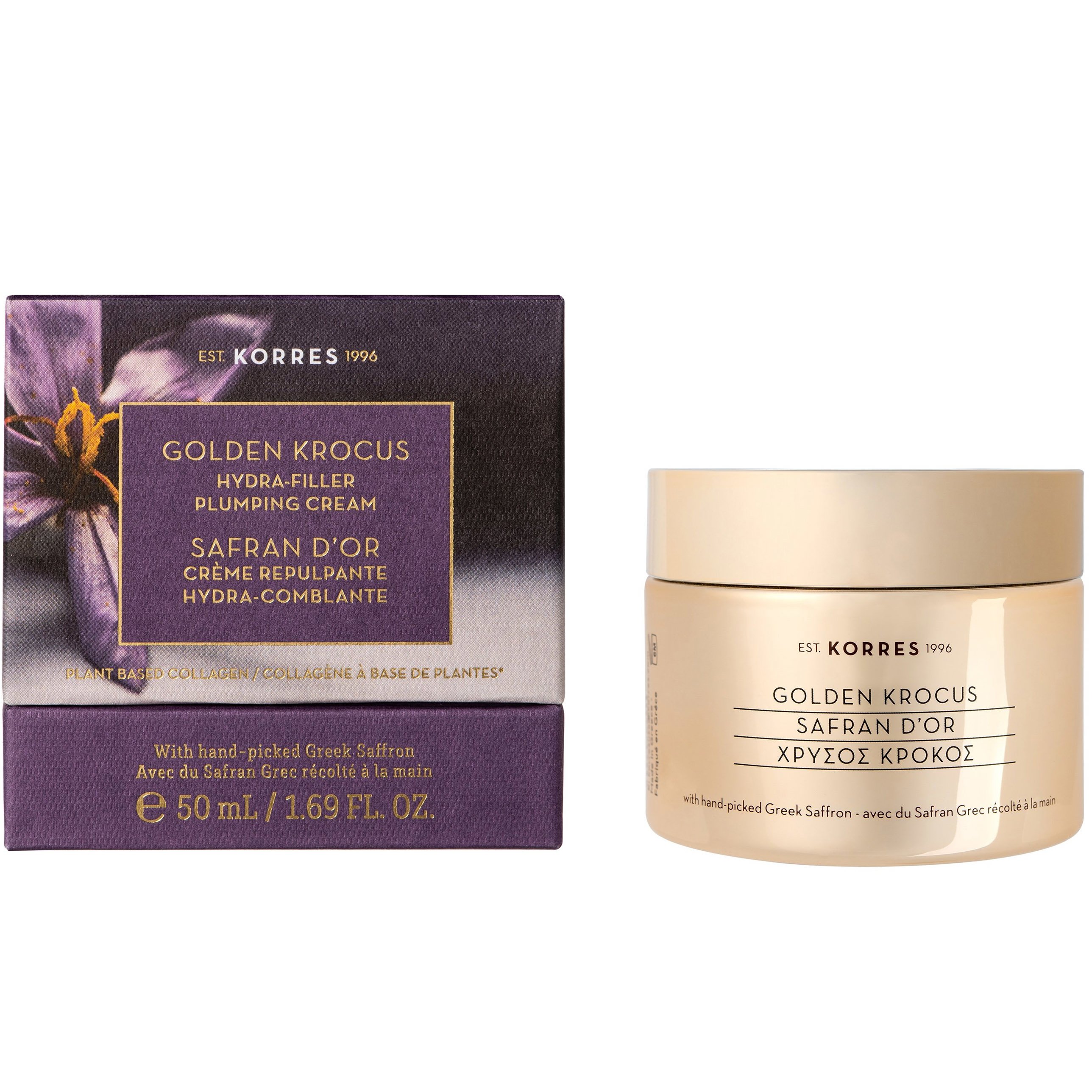 Korres Golden Krocus Hydra-Filler Plumping Cream Επανορθωτική Κρέμα Νεότητας Με Εκχύλισμα Κρόκου Κοζάνης 50ml