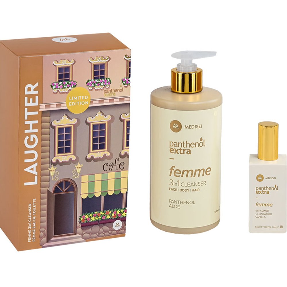 Medisei Promo Panthenol Extra Femme 3in1 Cleanser 500ml & Femme Eau de Toilette 50ml