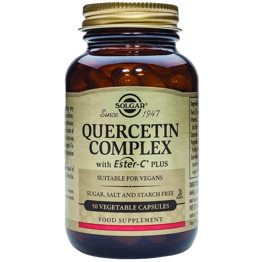 Solgar Quercetin Complex with Ester-C Plus Συμπλήρωμα Διατροφής Γρήγορης Απορρόφησης για την Καλή Υγεία του Ανοσοποιητικού Συστήματος 50veg.caps