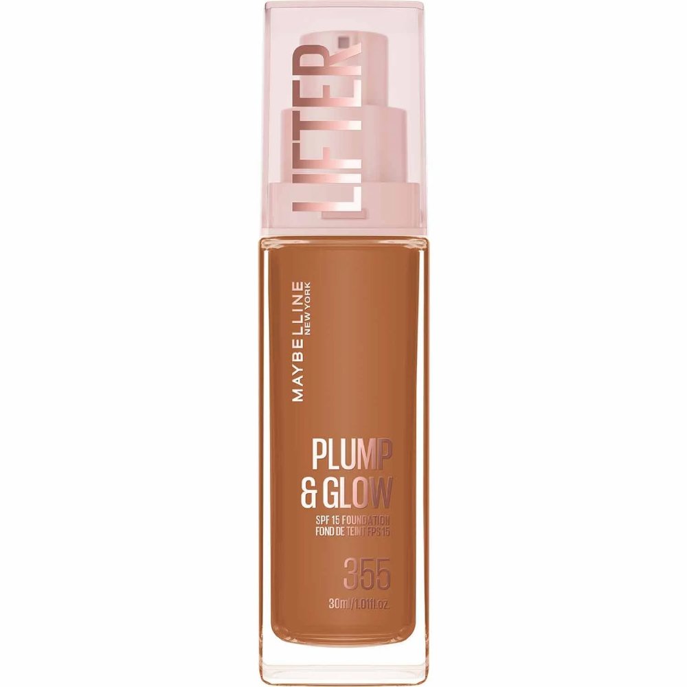 MAYBELLINE Maybelline Lifter Plump & Glow Spf15 Foundation Ενυδατικό Foundation Μεσαίας Προστασίας, 2% Νιασιναμίδη & Υαλουρονικό Οξύ για Γεμάτη & Φωτεινή Όψη Όλη Μέρα 30ml - 355