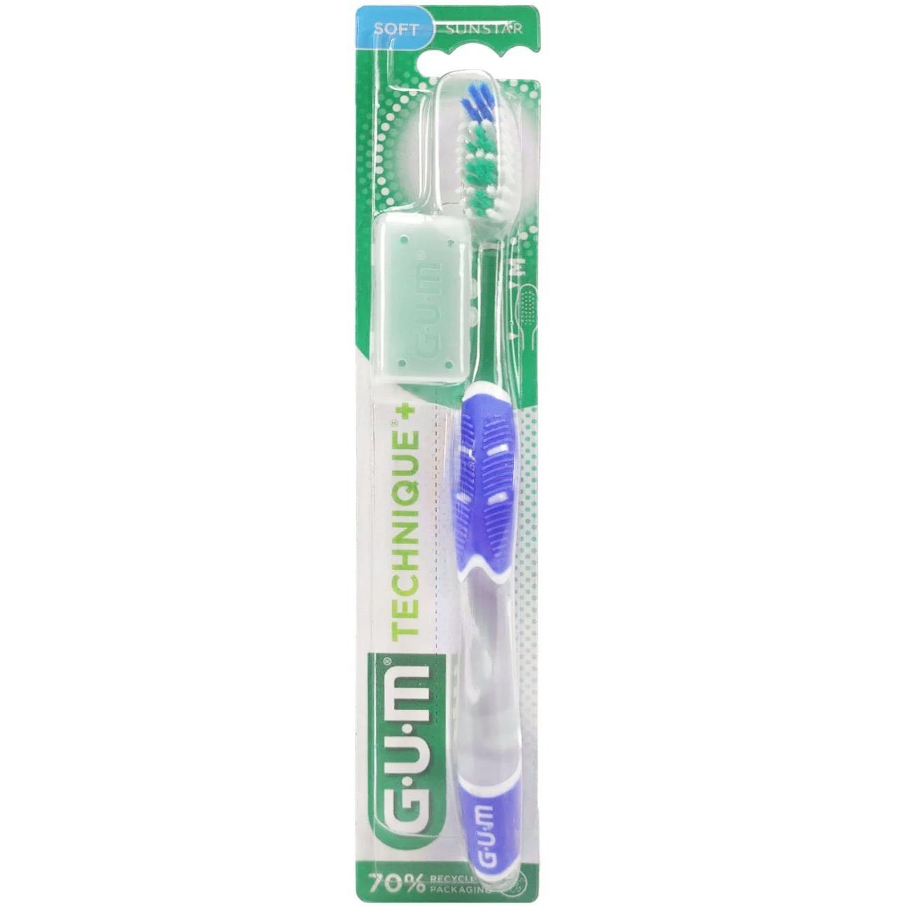 Gum Technique+ Soft Toothbrush Medium Μπλε Χειροκίνητη Οδοντόβουρτσα με Μαλακές Ίνες 1 Τεμάχιο, Κωδ 490