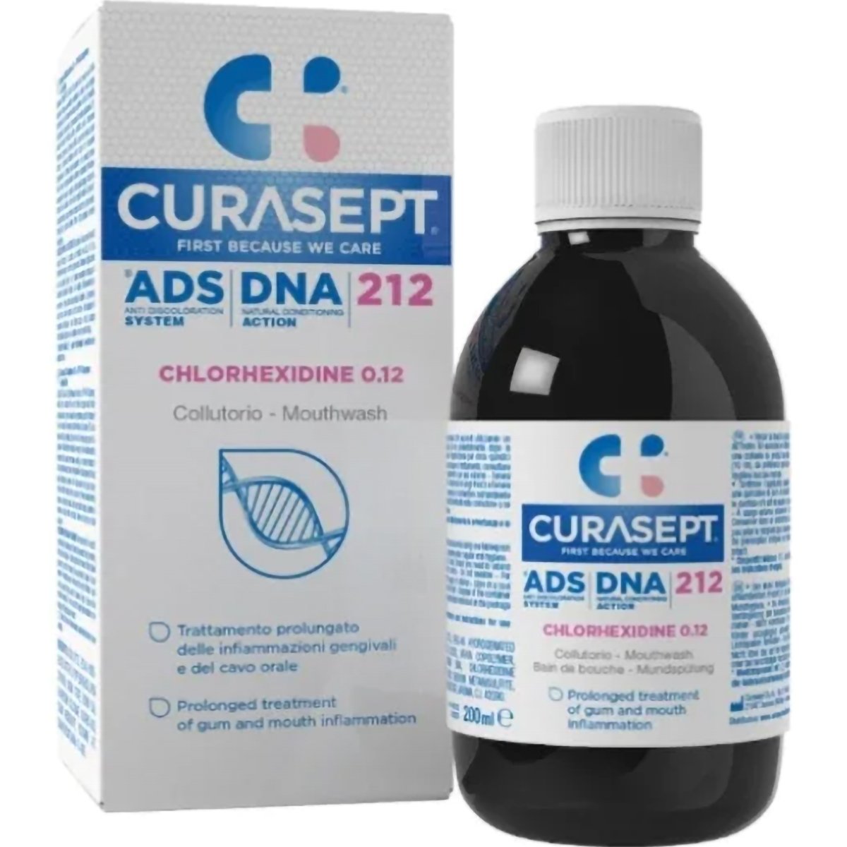 Curasept Curasept ADS DNA 212 Στοματικό Διάλυμα για Ανακούφιση Από Ερεθισμούς του Στοματικού Βλεννογόνου 0,12% CHX 200ml
