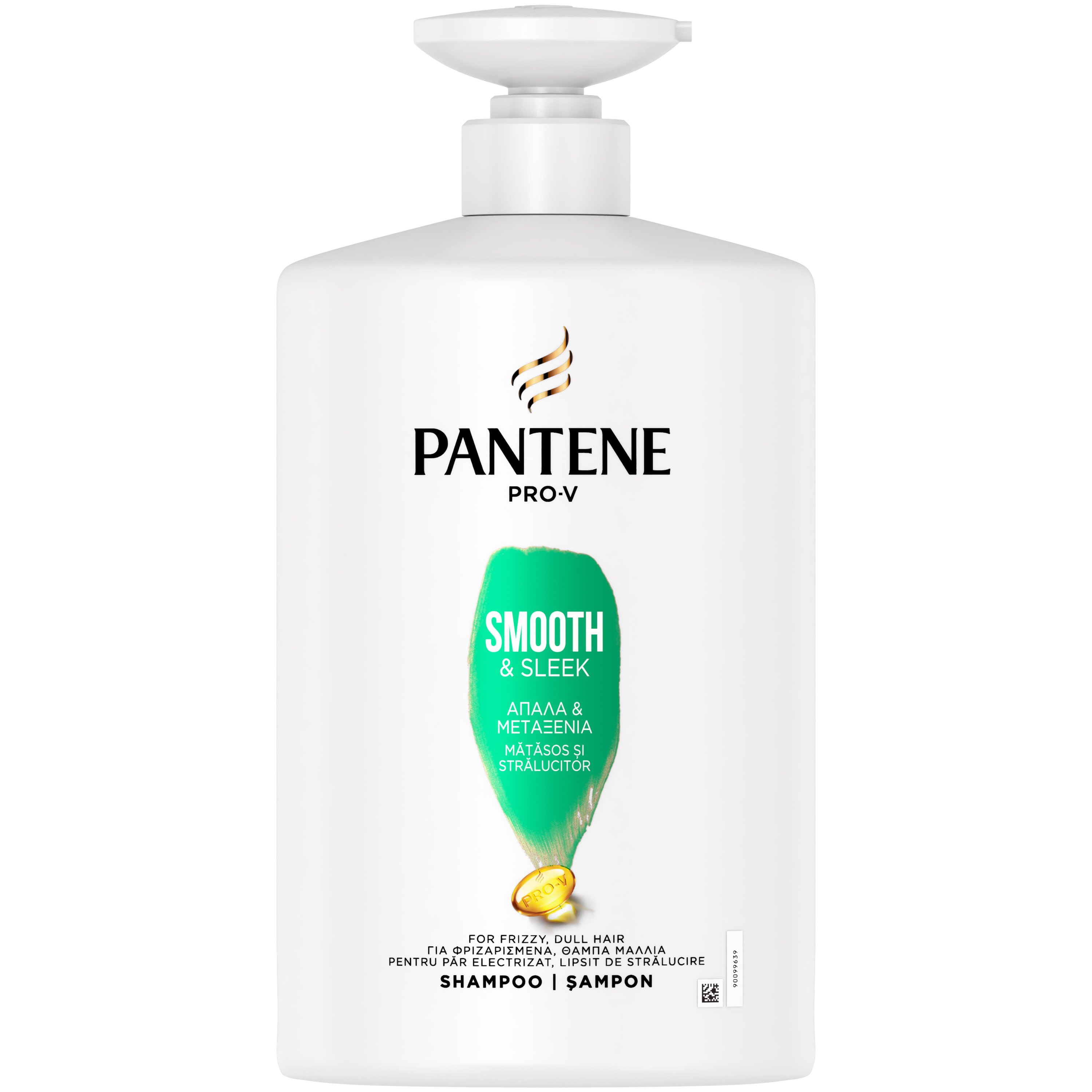 Pantene Pantene Pro-V Smooth & Sleek Shampoo Σαμπουάν για Μεταξένια, Απαλά Μαλλιά & Έλεγχο Φριζαρίσματος, με Αντλία 1L