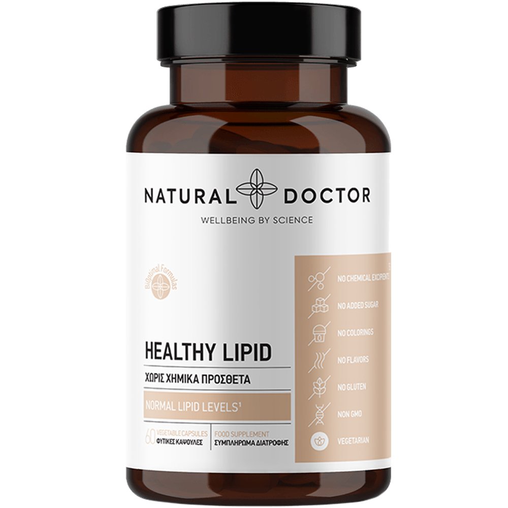 Natural Doctor Healthy Lipid Συμπλήρωμα Διατροφής με Μονακολίνες Ρυζιού, Βιταμίνες & Μέταλλα για τη Φυσιολογική Ρύθμιση των Επιπέδων Χοληστερόλης στο Αίμα 60veg.caps