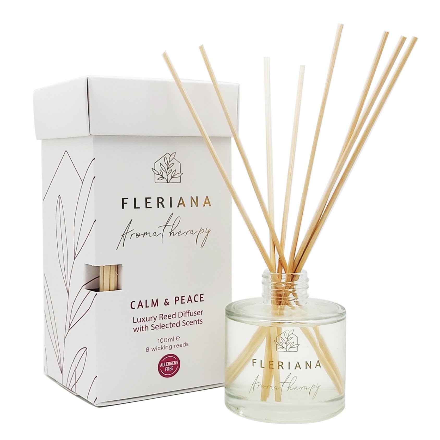Power Health Fleriana Aromatherapy Calm & Peace Luxury Reed Diffuser Αρωματικά Sticks για Ευεξία & Χαλάρωση 100ml