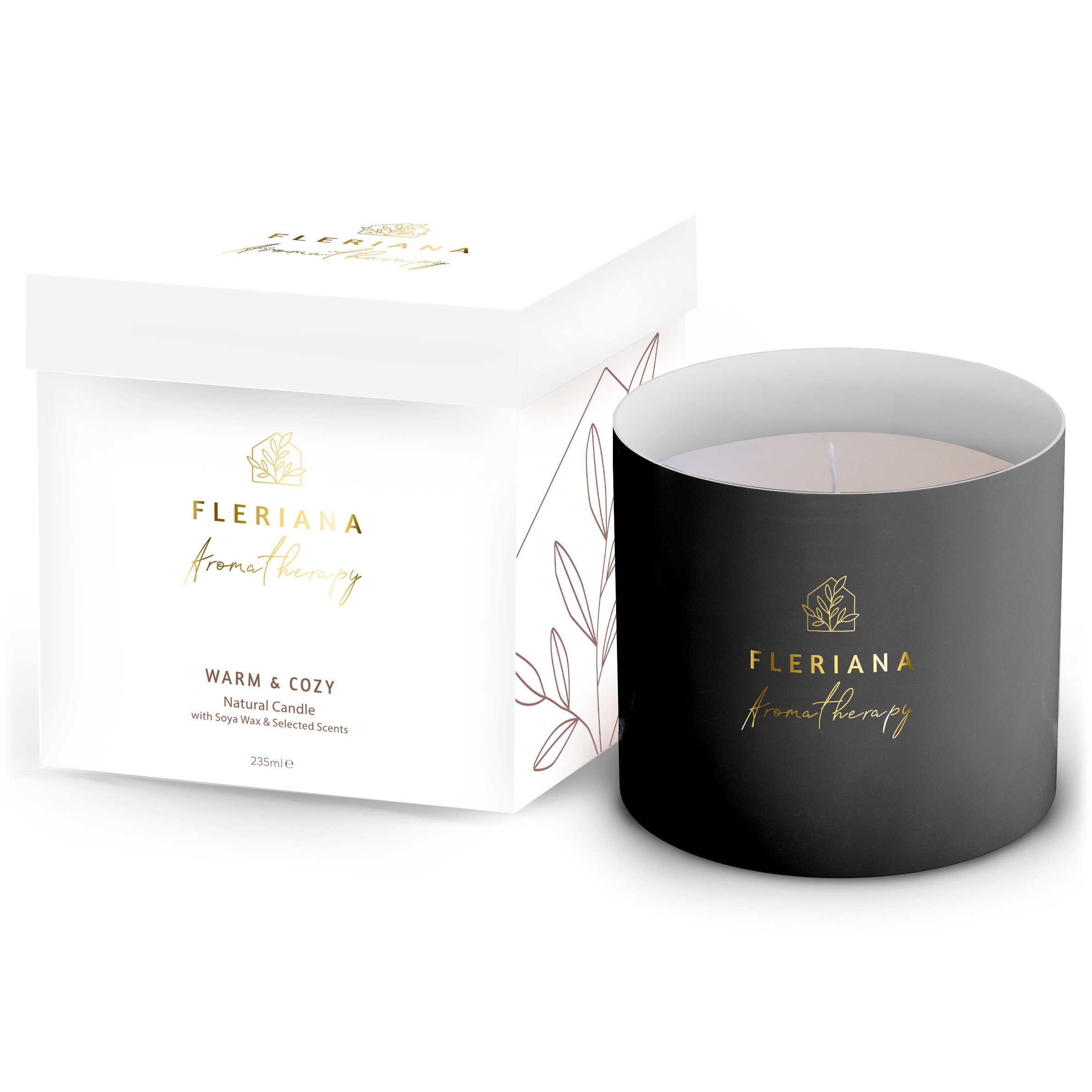 Power Health Fleriana Aromatherapy Warm & Cozy Natural Candle Φυσικό Κερί Σόγιας για Μοναδική Αίσθηση Ζεστασιάς στον Χώρο 235ml