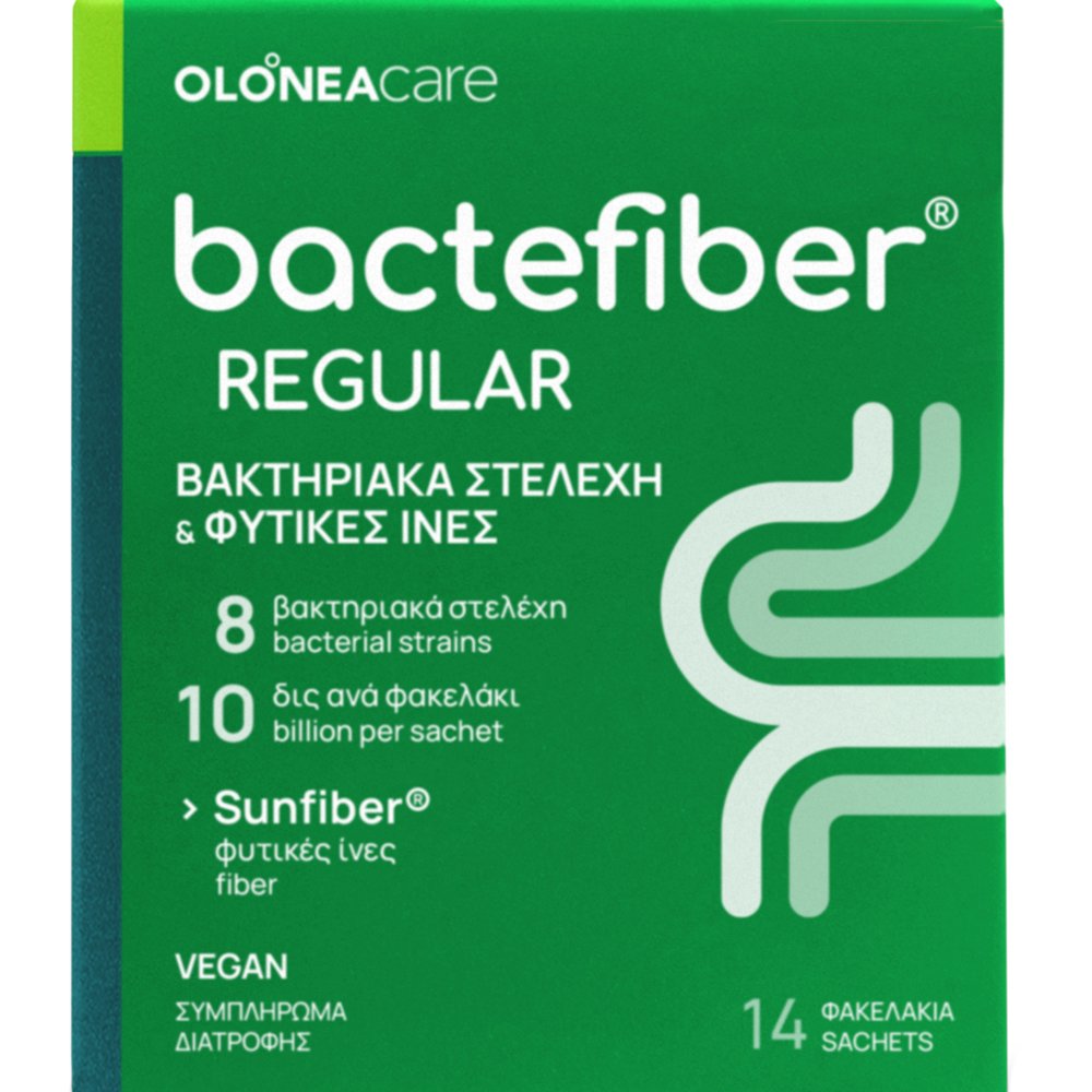 Olonea Bactefiber Regular Συμπλήρωμα Διατροφής με Φυτικές Ίνες για την Ανακούφιση από τη Δυσκοιλιότητα 14 Sachets