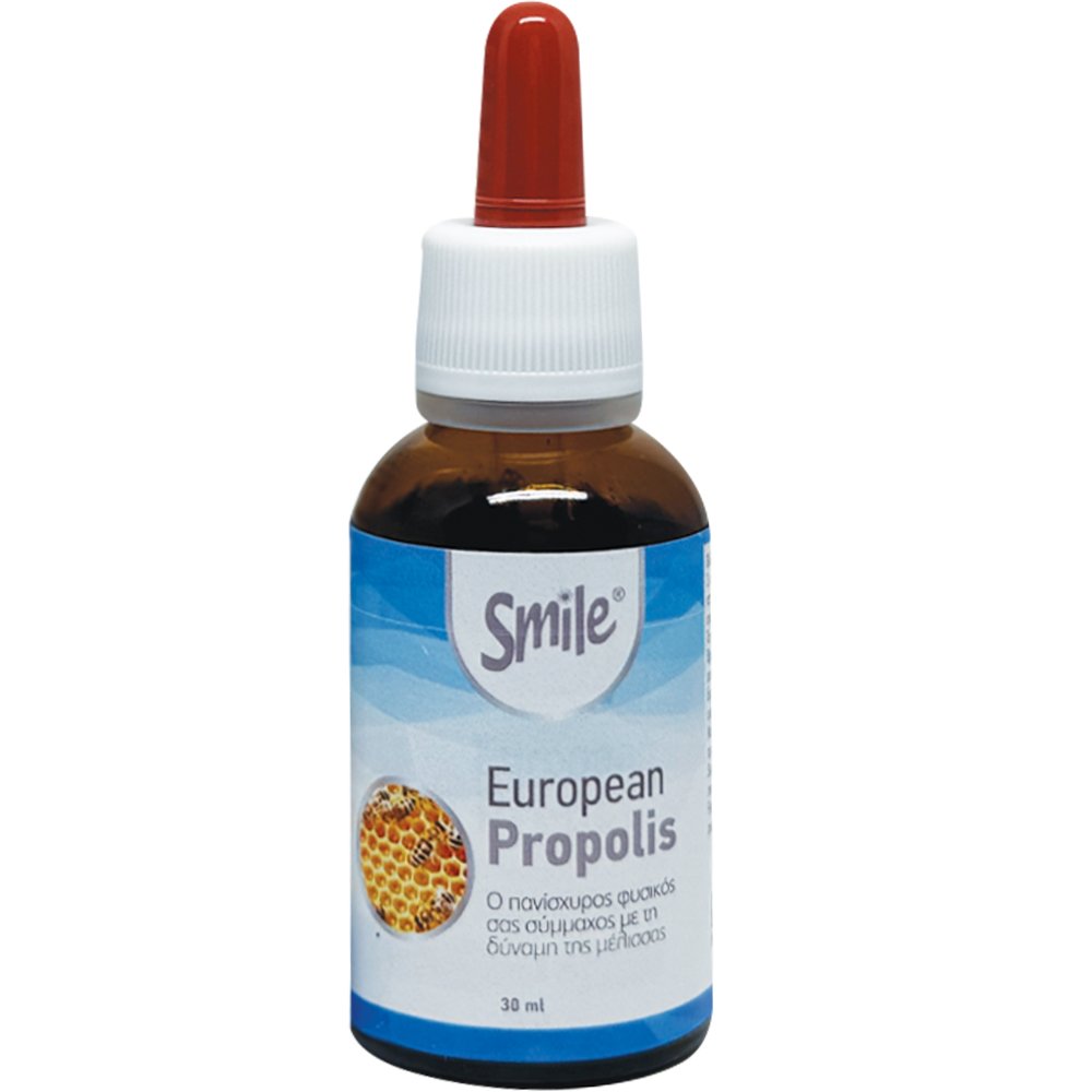 Smile European Propolis Συμπλήρωμα Διατροφής Αλκοολικού Διαλύματος Ευρωπαϊκής Βιολογικής Πρόπολης σε Πόσιμο Υγρό με Αντιφλεγμονώδεις Ιδιότητες & Ενίσχυση της Άμυνας του Οργανισμού 30ml