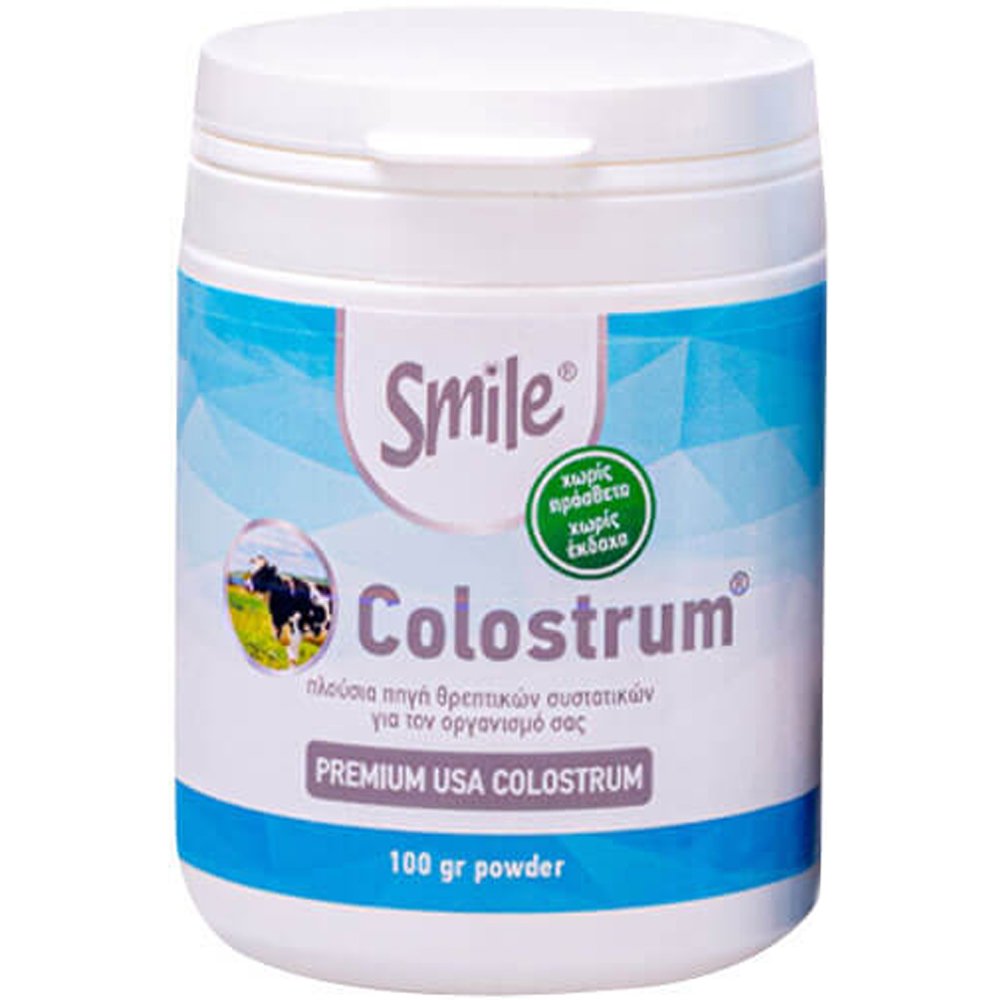 Smile Smile Colostrum Συμπλήρωμα Διατροφής από Συμπυκνωμένο Αγελαδινό Πρωτόγαλα Πλούσιο σε Αντισώματα & Πρωτεΐνες για την Ανοσορύθμιση & Ενίσχυση του Ανοσοποιητικού Συστήματος σε Σκόνη 100gr