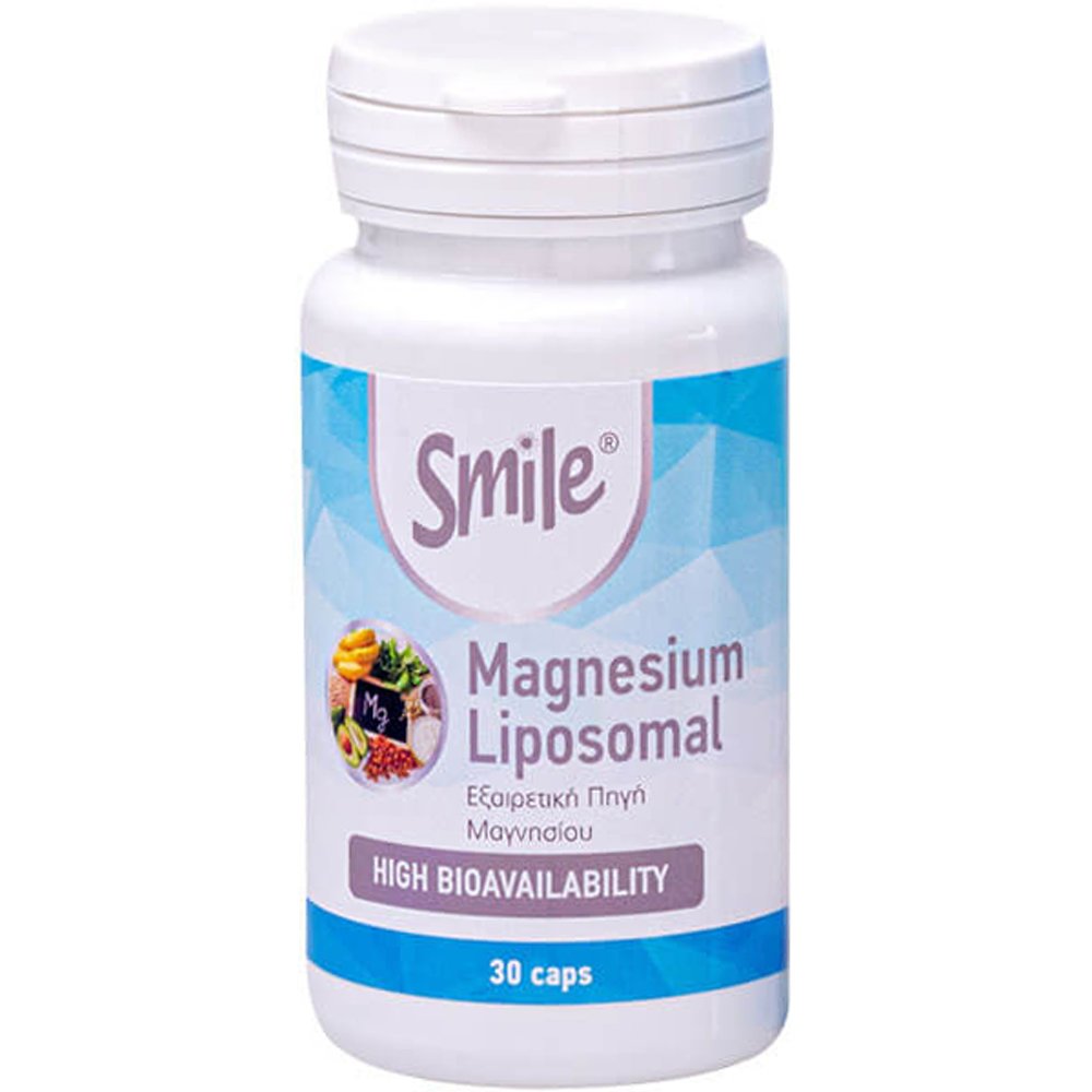 Smile Smile Magnesium Liposomal Συμπλήρωμα Διατροφής Κιτρικού Μαγνησίου Λιποσωμιακής Μορφής για την Καλή Λειτουργία των Μυών & του Νευρικού Συστήματος Κατά της Κόπωσης & της Αδυναμίας 30caps