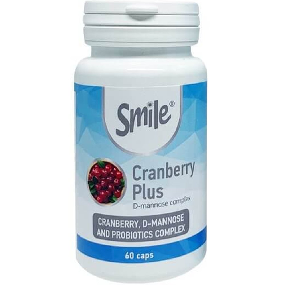 Smile Cranberry Plus Συμπλήρωμα Διατροφής Εκχυλίσματος Cranberry & Προβιοτικών για την Καλή Λειτουργία του Ουροποιητικού & Ενίσχυση της Φυσιολογικής Μικροβιακής Χλωρίδας 60caps