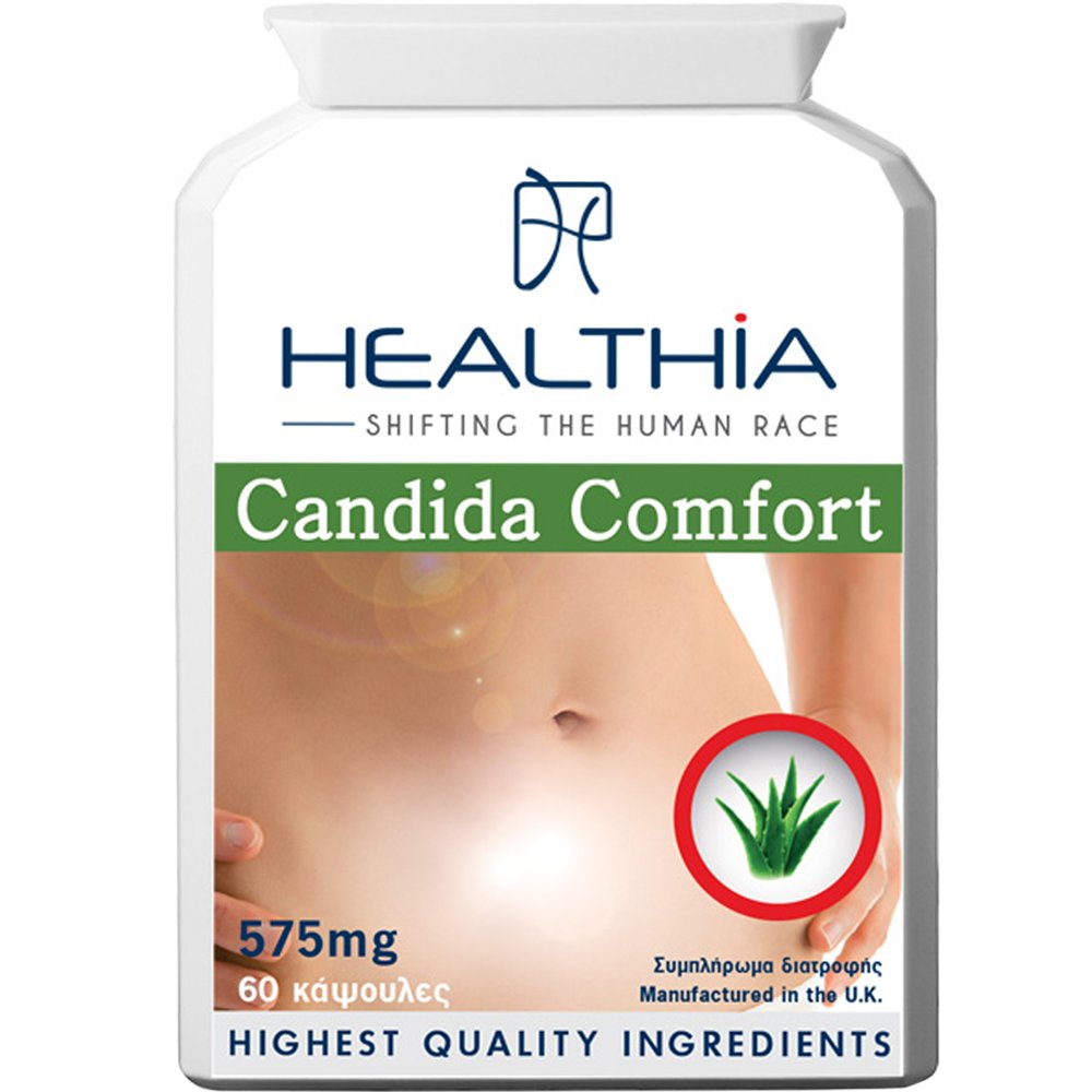 Healthia Candida Comfort 575mg Συμπλήρωμα Διατροφής με Βότανα, Προβιοτικά & Ψευδάργυρο για την Αντιμετώπιση Καντιντίασης, Ουρολοίμωξης & Πεπτικών Διαταραχών 60caps