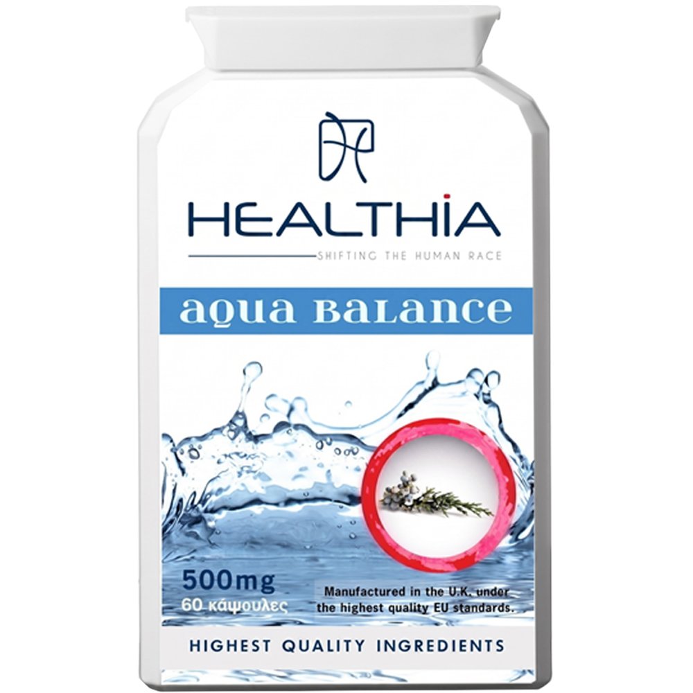 Healthia Aqua Balance 500mg Συμπλήρωμα Διατροφής με Βιταμίνη Β6, Μαγνήσιο & Εκχυλίσματα & Βοτάνων για Αντιμετώπιση της Κατακράτησης Υγρών & την Ισορροπία των Υγρών στο Σώμα 60caps