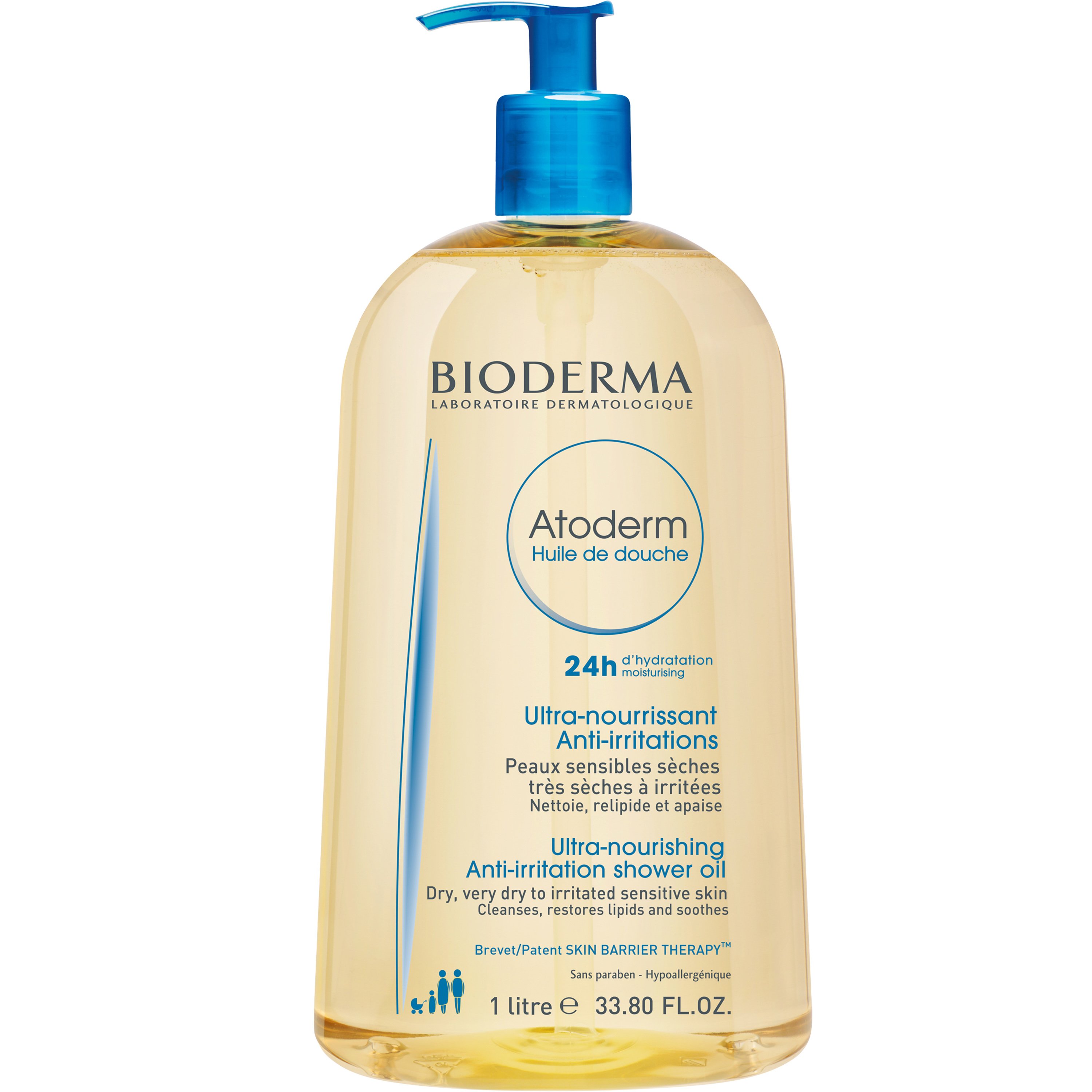 Bioderma Atoderm Huile de Douche Ελαιώδες Αφρόλουτρο 24ης Ενυδάτωσης για Πολύ Ξηρή, Ερεθισμένη & Ατοπική Επιδερμίδα 1L