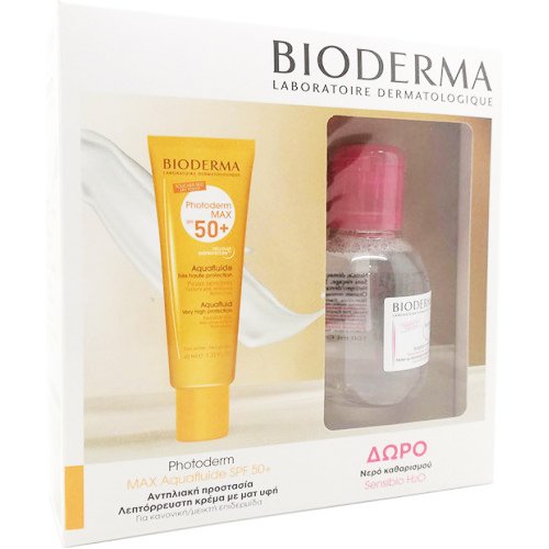 Bioderma Photoderm Max Aquafluide SPF50+ Λεπτόρρευστο Αντηλιακό Προσώπου 40ml & Sensibio H2O 100ml