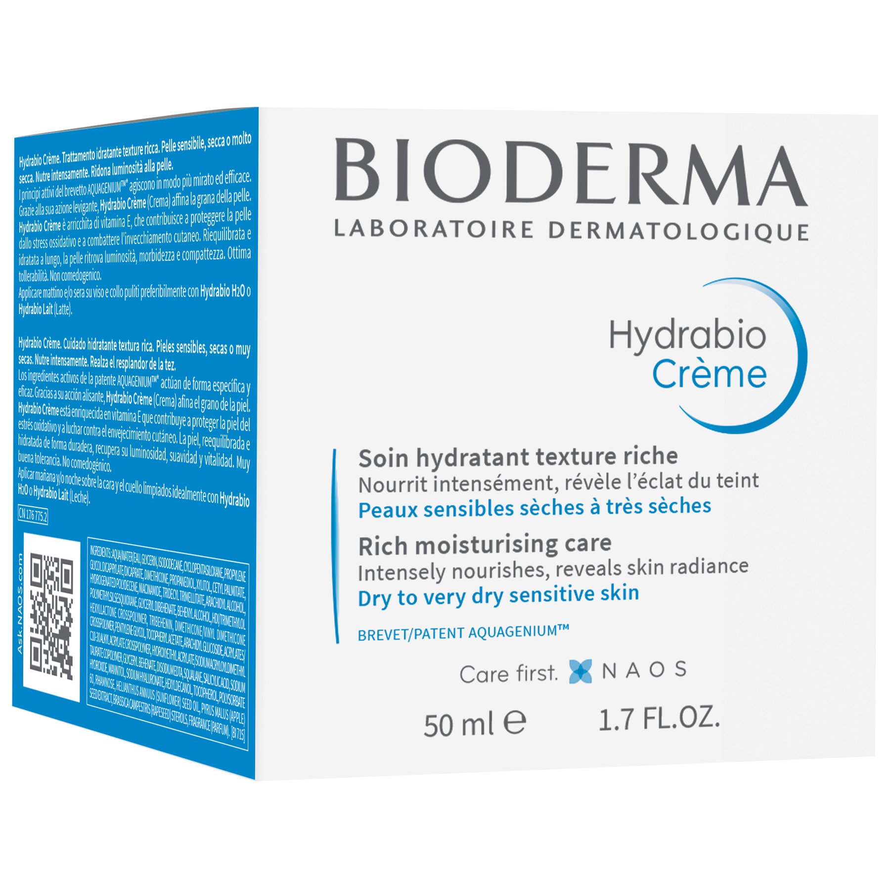 Bioderma Hydrabio Creme Riche Κρέμες Προσώπου Ενυδατική Κρέμα Για Ξηρά και Πολύ Ξηρά Ευαίσθητα Δέρματα 50ml