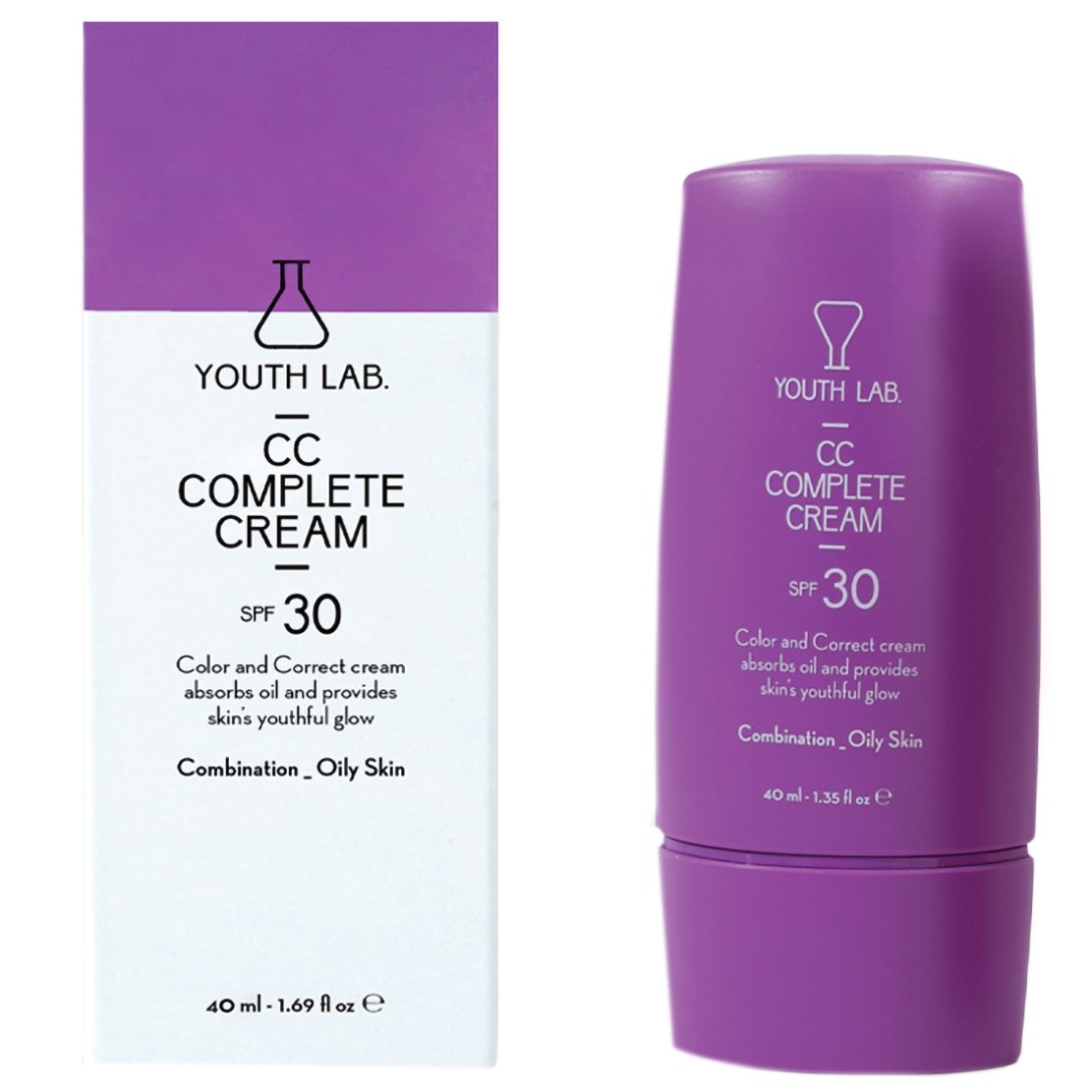 Youth Lab CC Complete Face Cream Spf30 Combination Oily Skin Αντηλιακή Κρέμα Προσώπου με Χρώμα & Υψηλό Δείκτη Προστασίας, Κατάλληλη Μεικτό, Λιπαρό Δέρμα 40ml